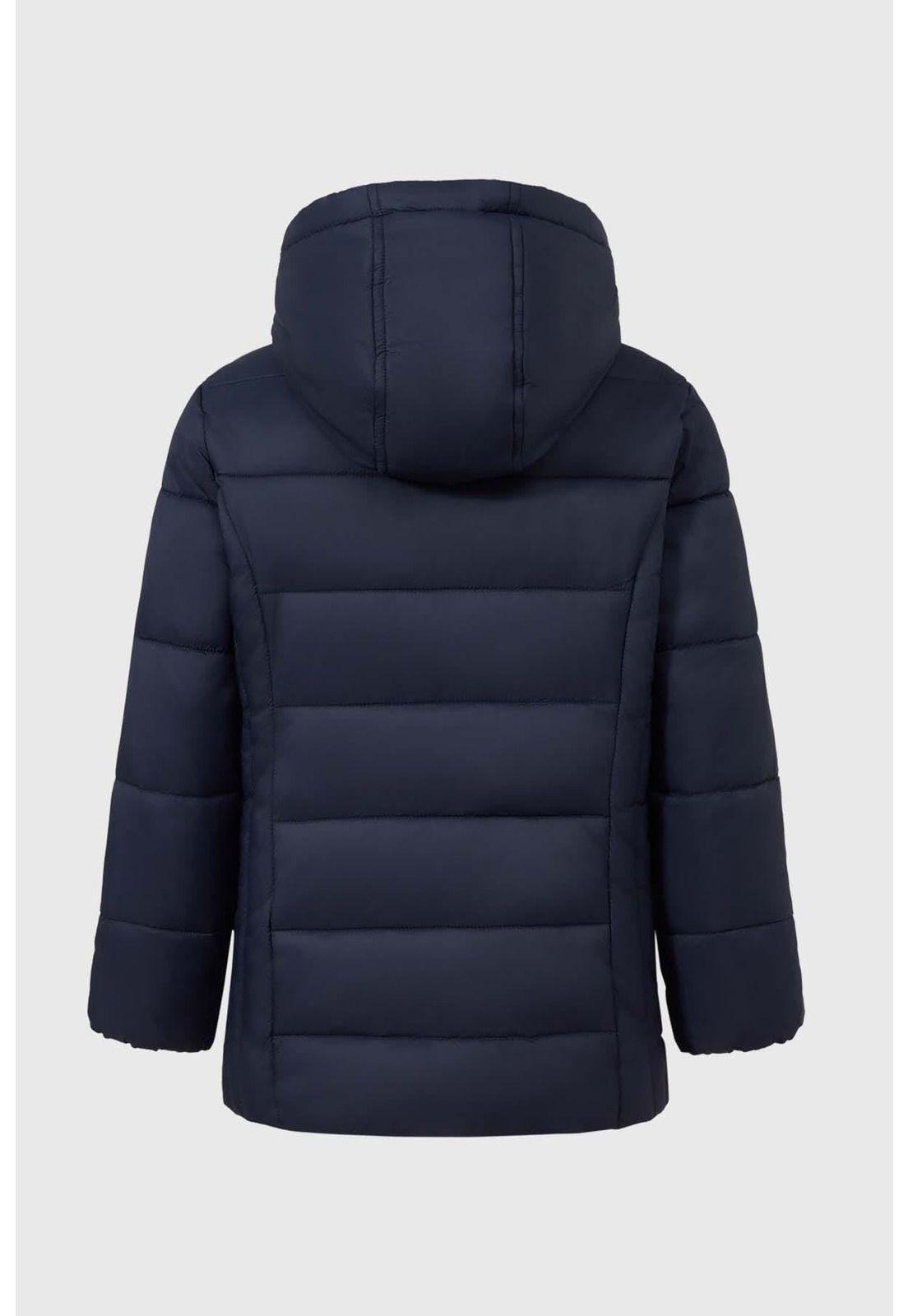 Parka Escolar Larga Con Polar Azul-1