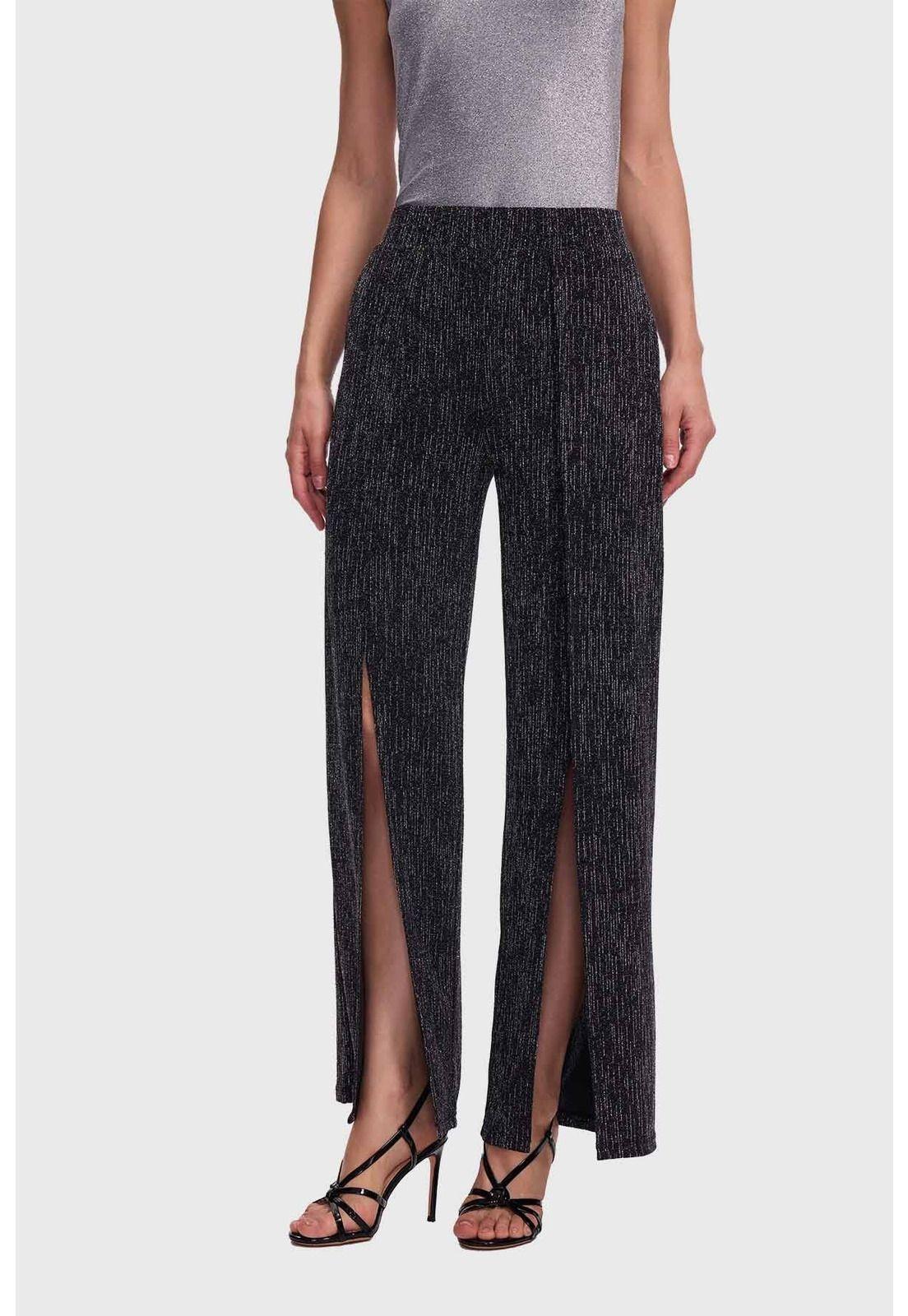 Pantalón Mujer Palazzo Pretina Elasticada Negro-0