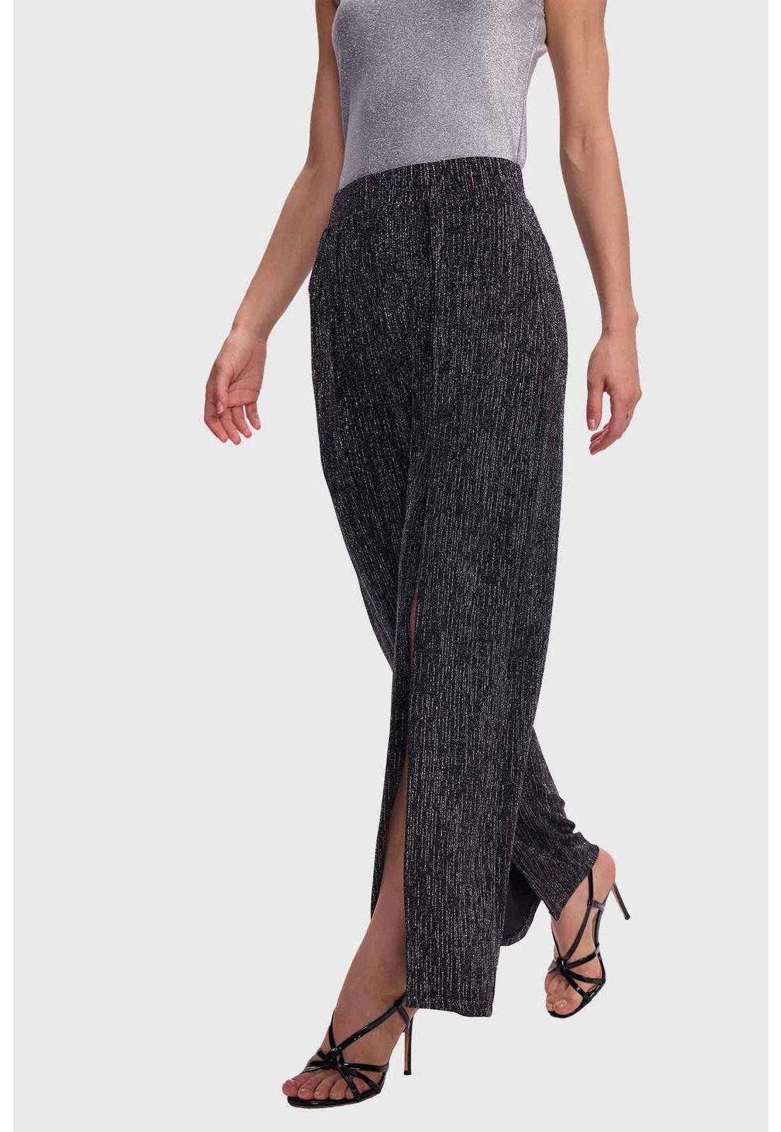 Pantalón Mujer Palazzo Pretina Elasticada Negro-1