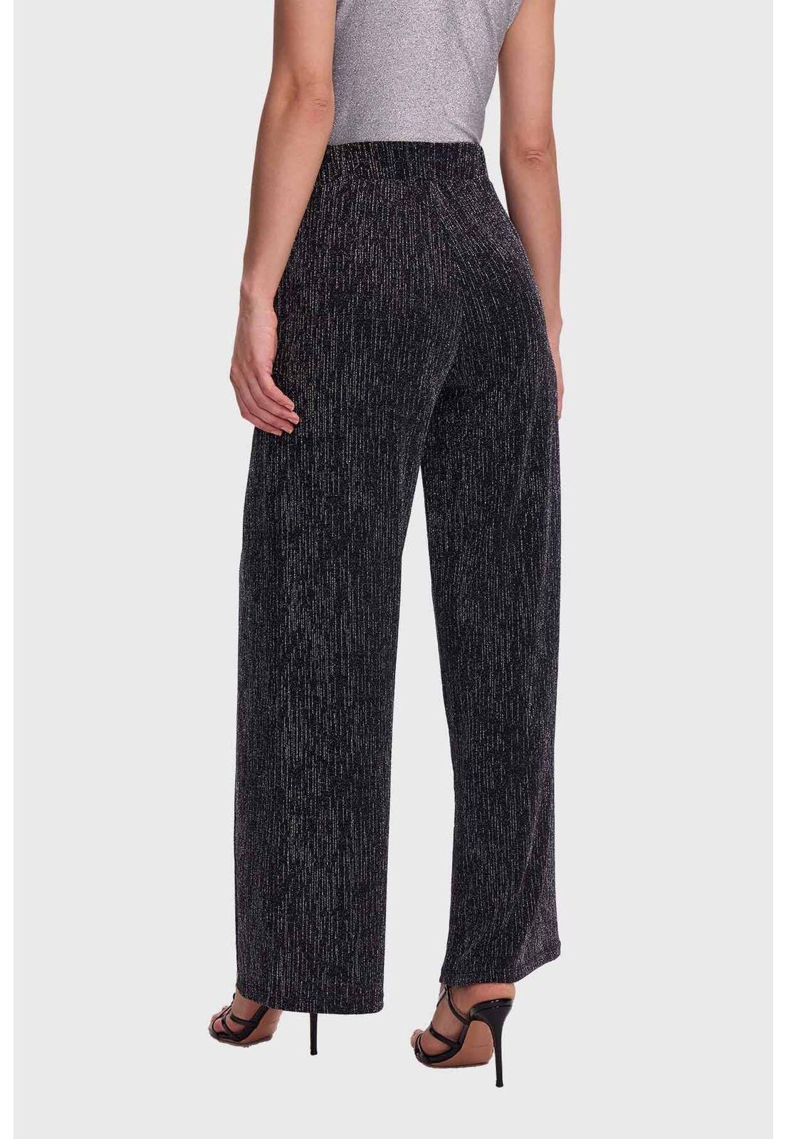Pantalón Mujer Palazzo Pretina Elasticada Negro-2
