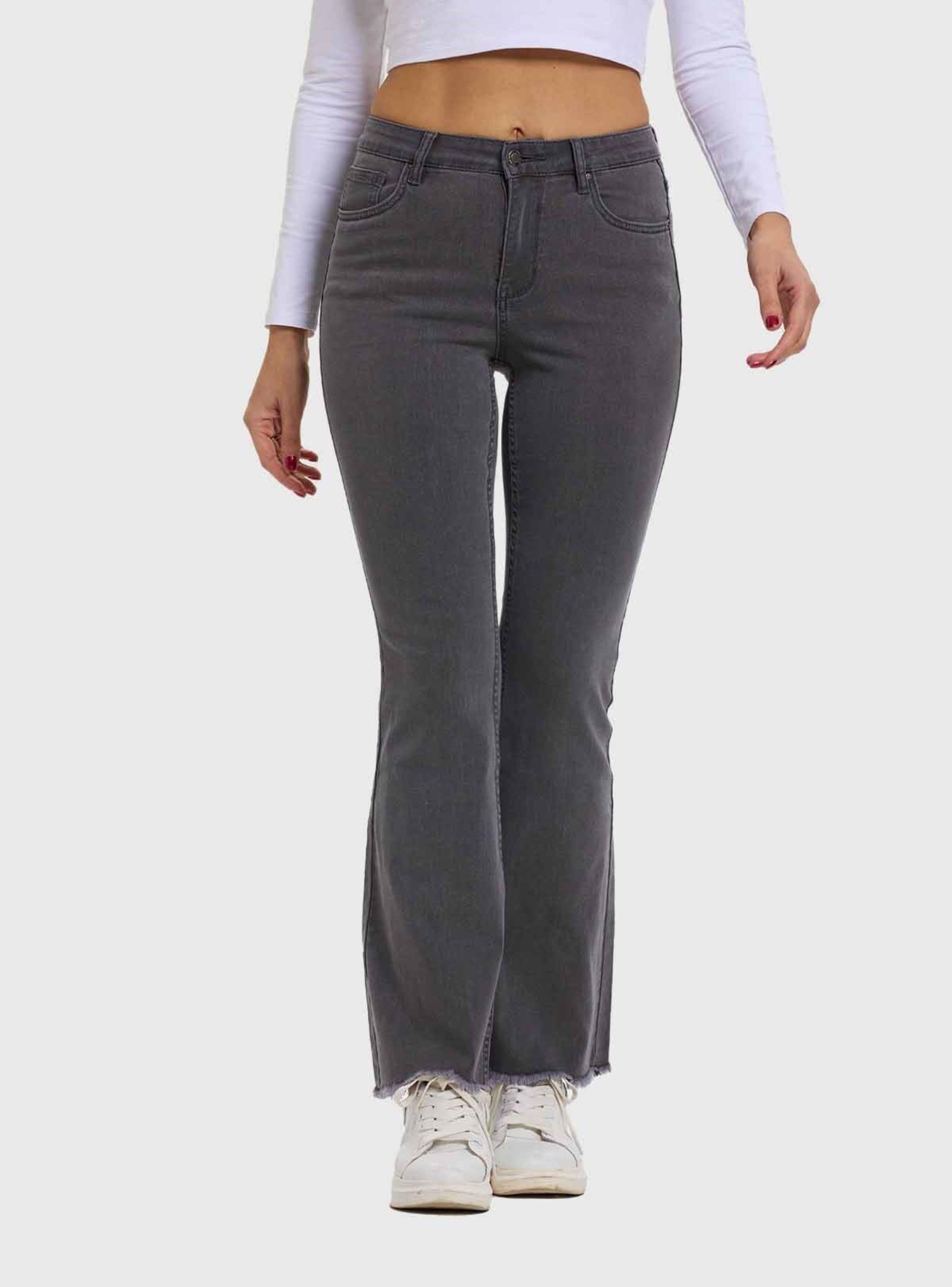Jeans Mujer Monse Flare Gris-0