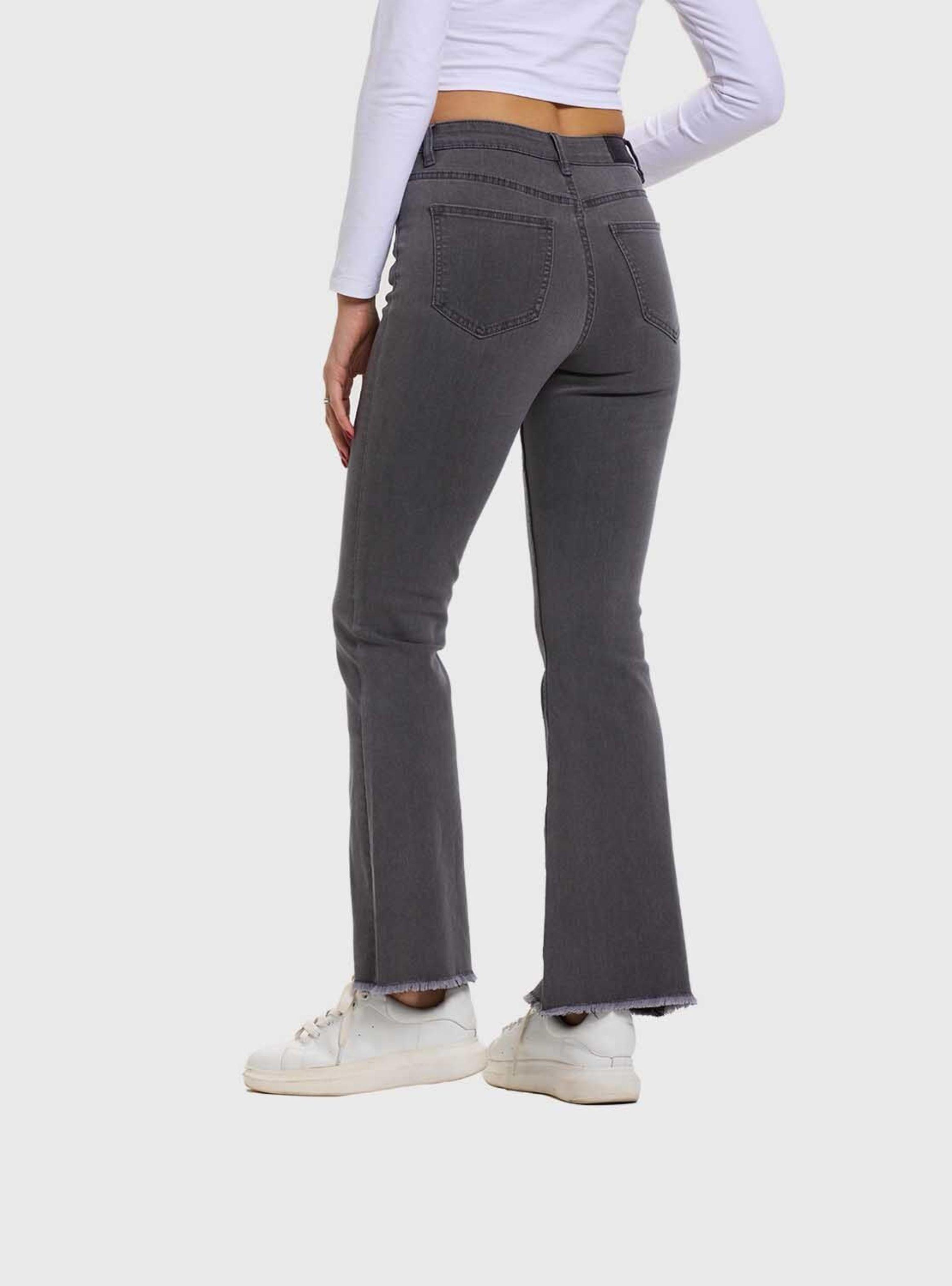 Jeans Mujer Monse Flare Gris-2