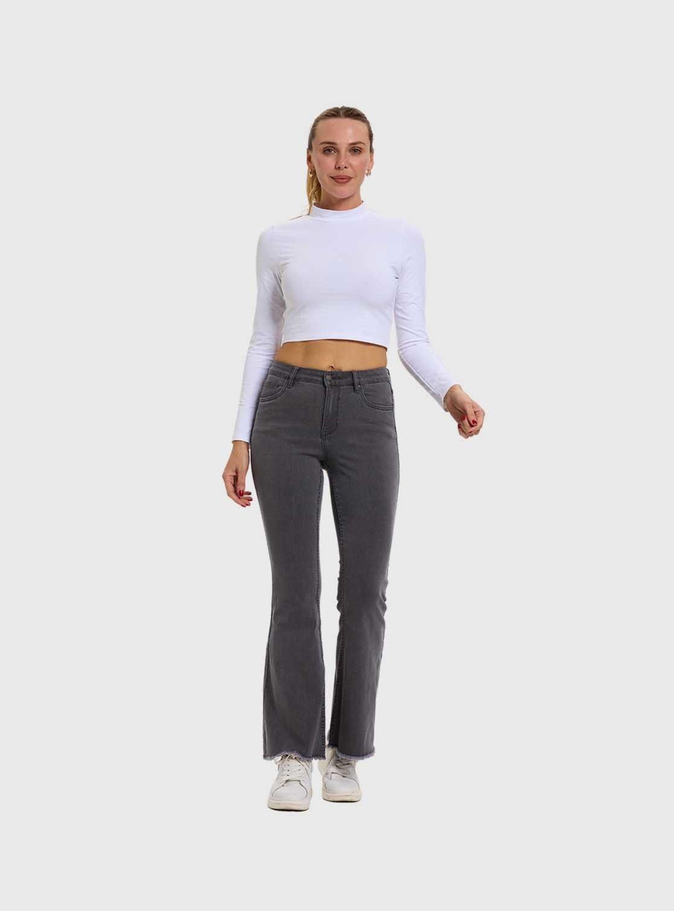 Jeans Mujer Monse Flare Gris-3