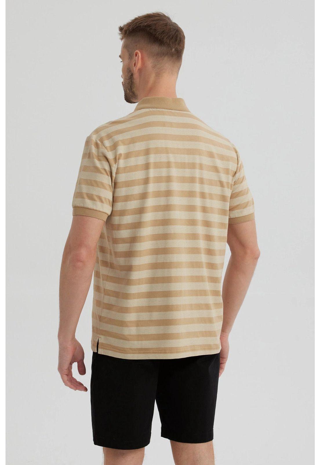 Polera Hombre Cuello Camisero Beige- ll-2