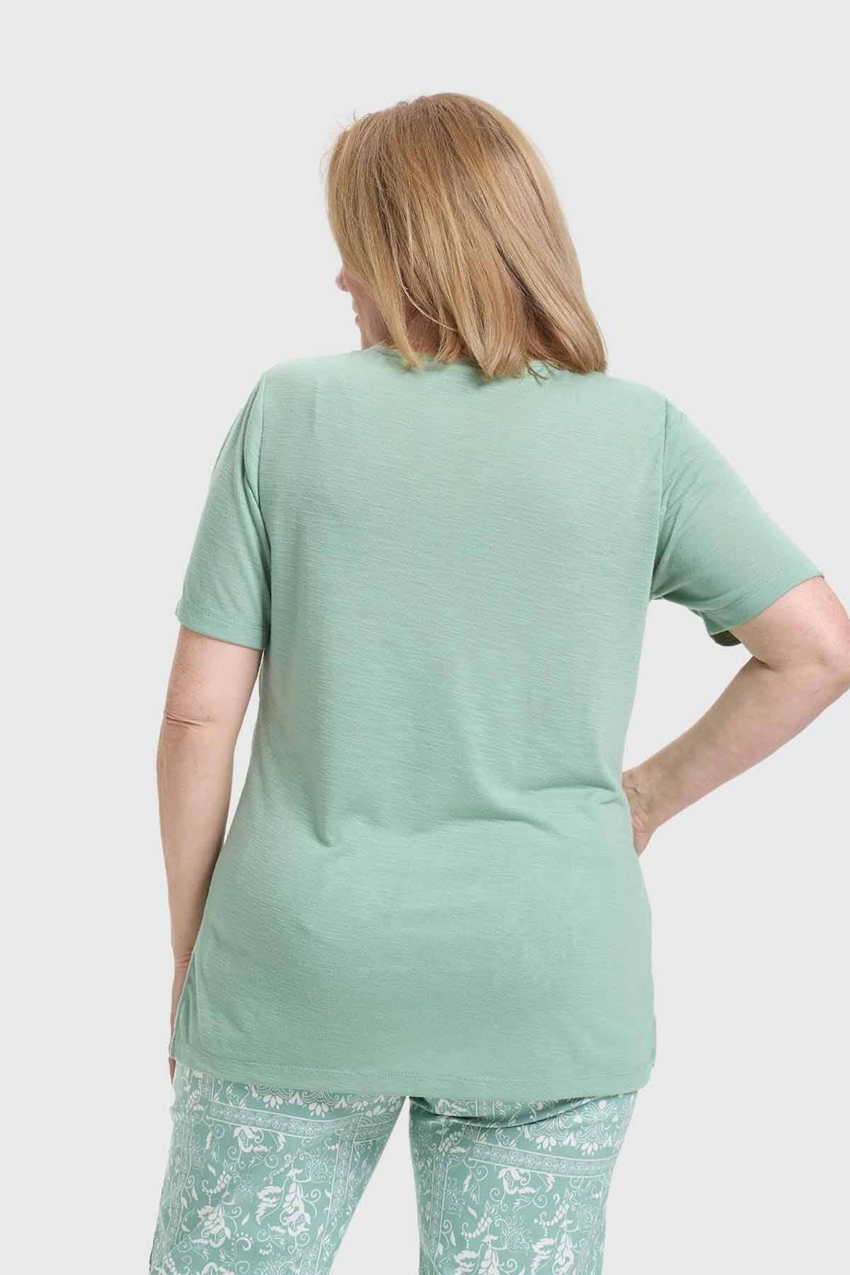 Polera Mujer Detalle Macramé Verde-2
