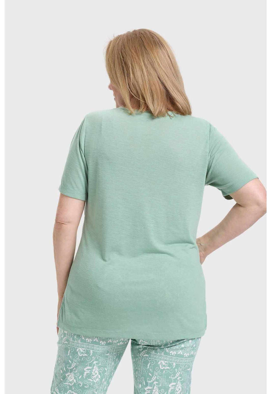 Polera Mujer Detalle Macramé Verde-2