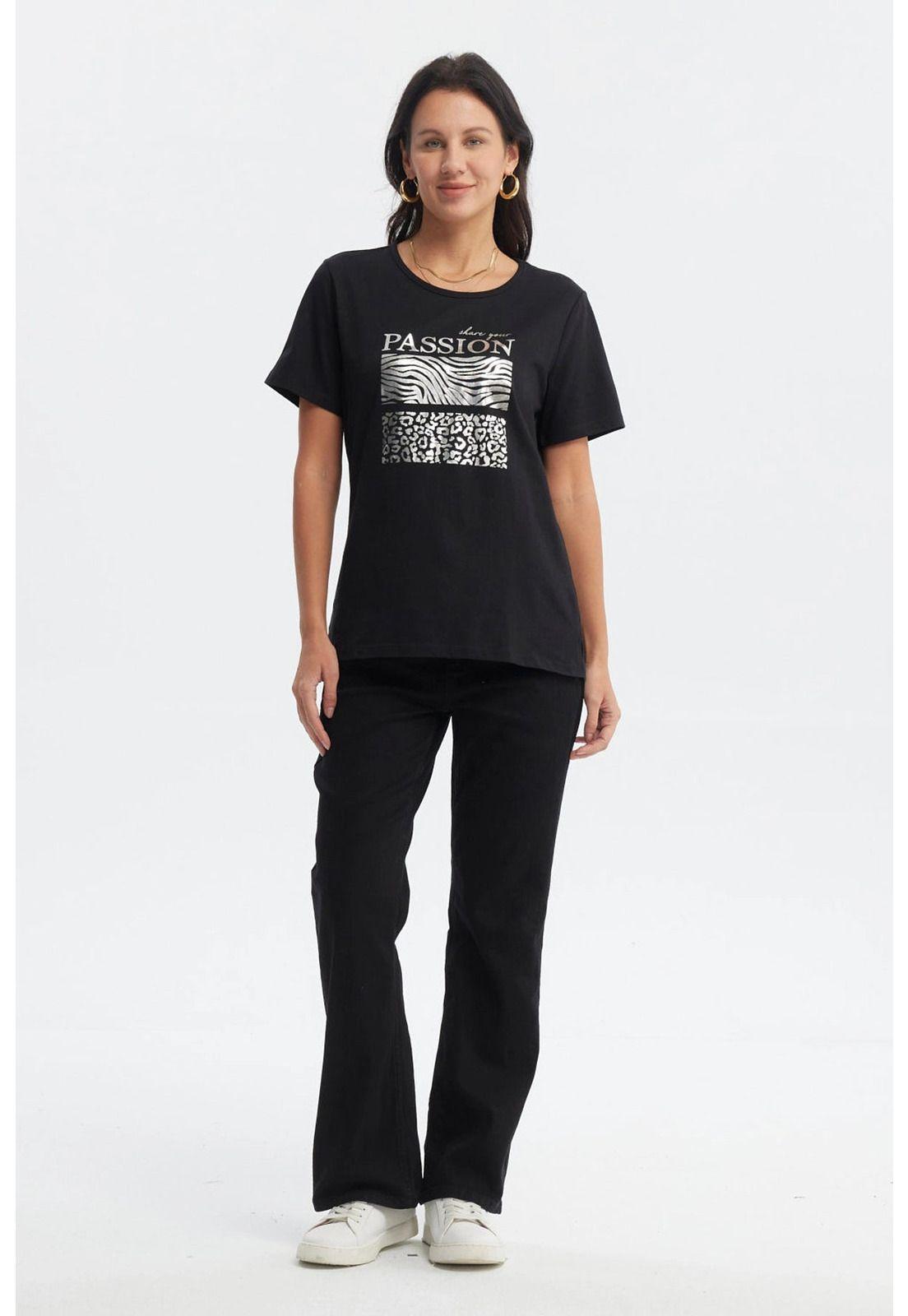 Polera Mujer Print Posicional Negro - ll-3