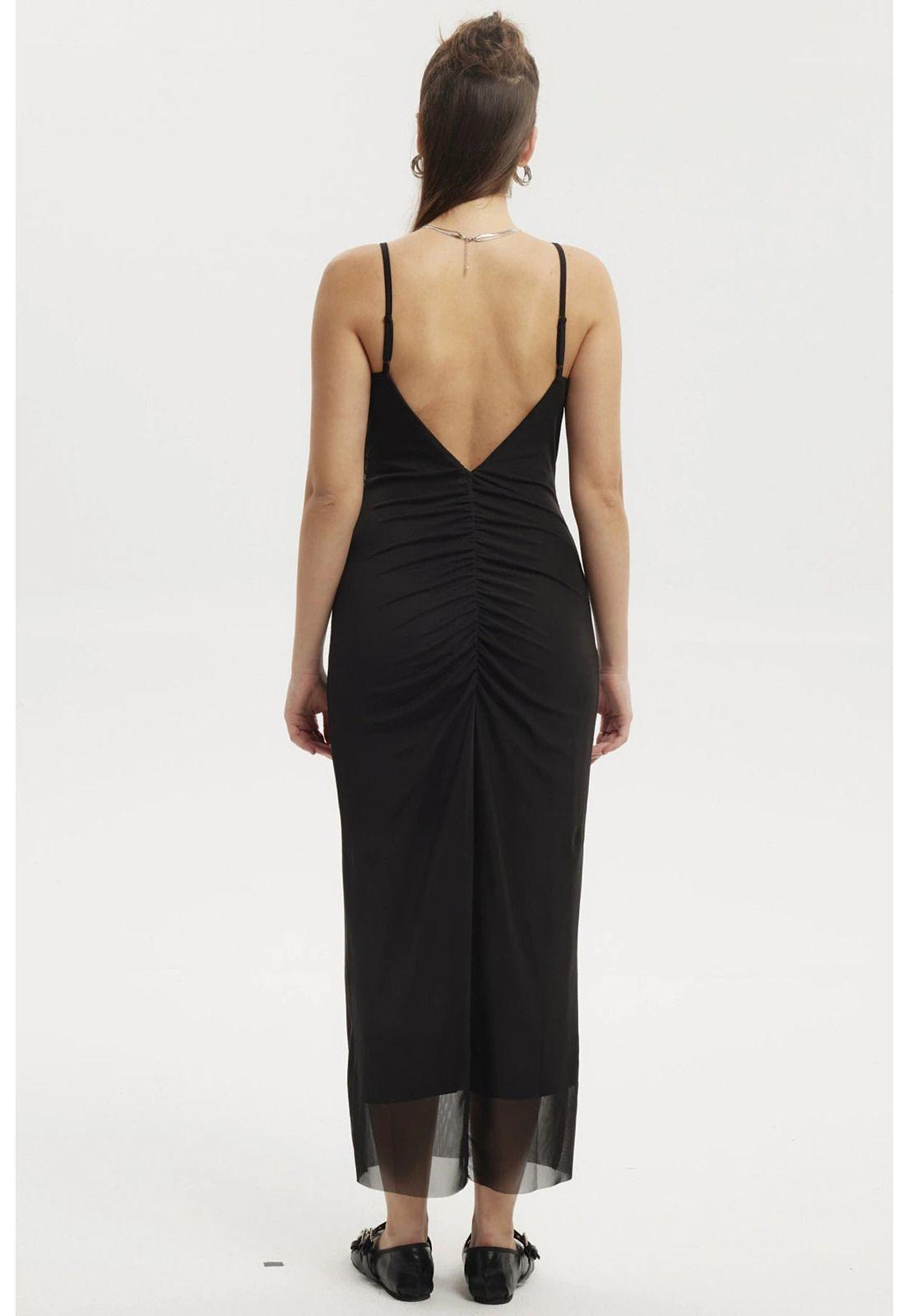 Vestido Mujer Largo Pabilo Negro- ll-2