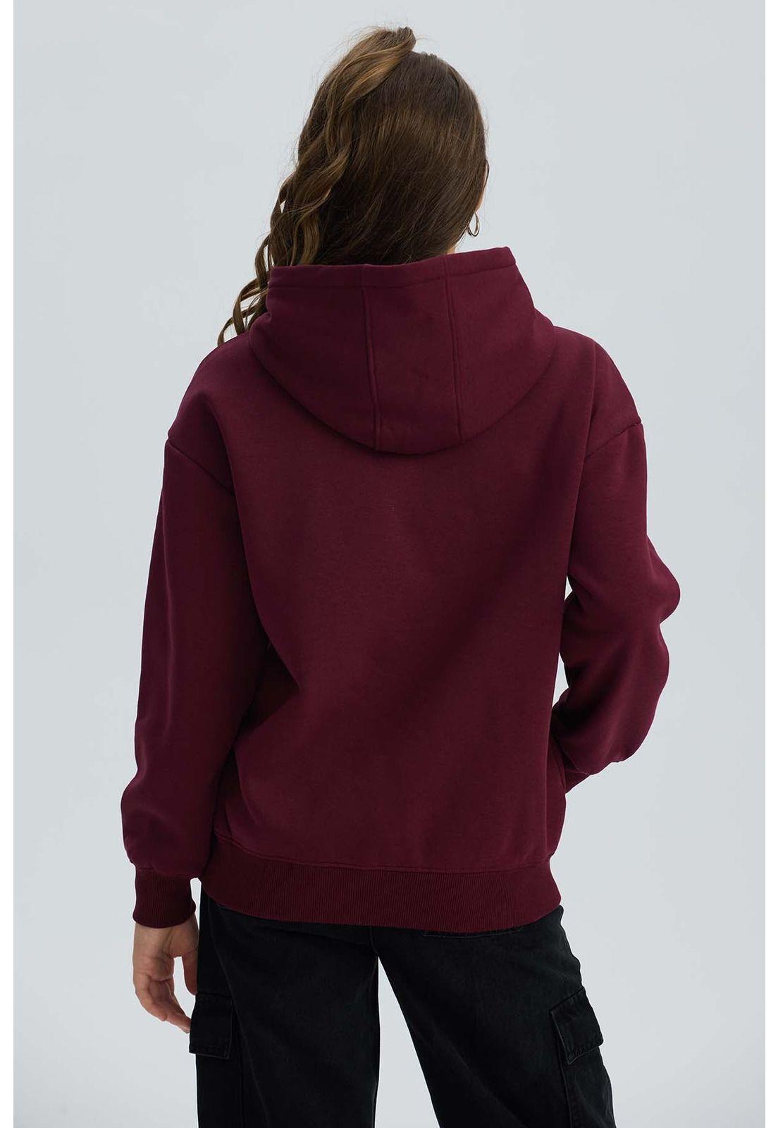 Polerón Niña Letras 3D Burdeo-2