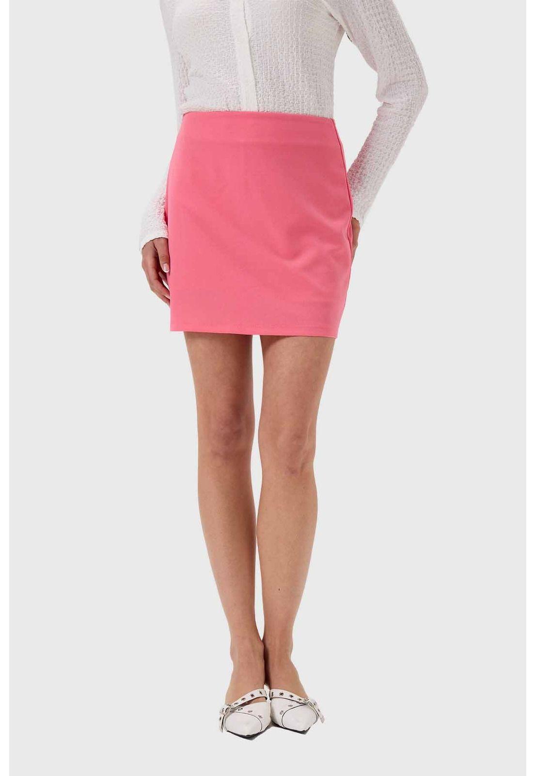 Falda Mujer Mini Short Interior Preppy Rosado-0