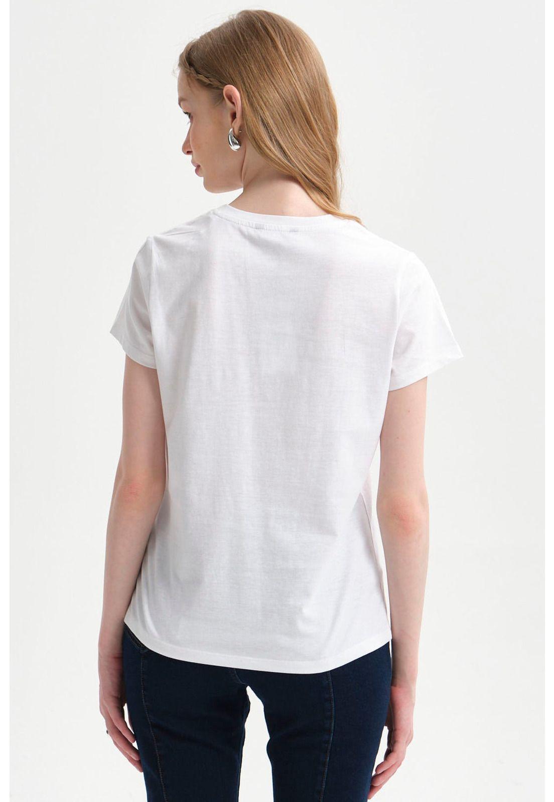 Polera Mujer Básica Print Blanco / Rosado-2