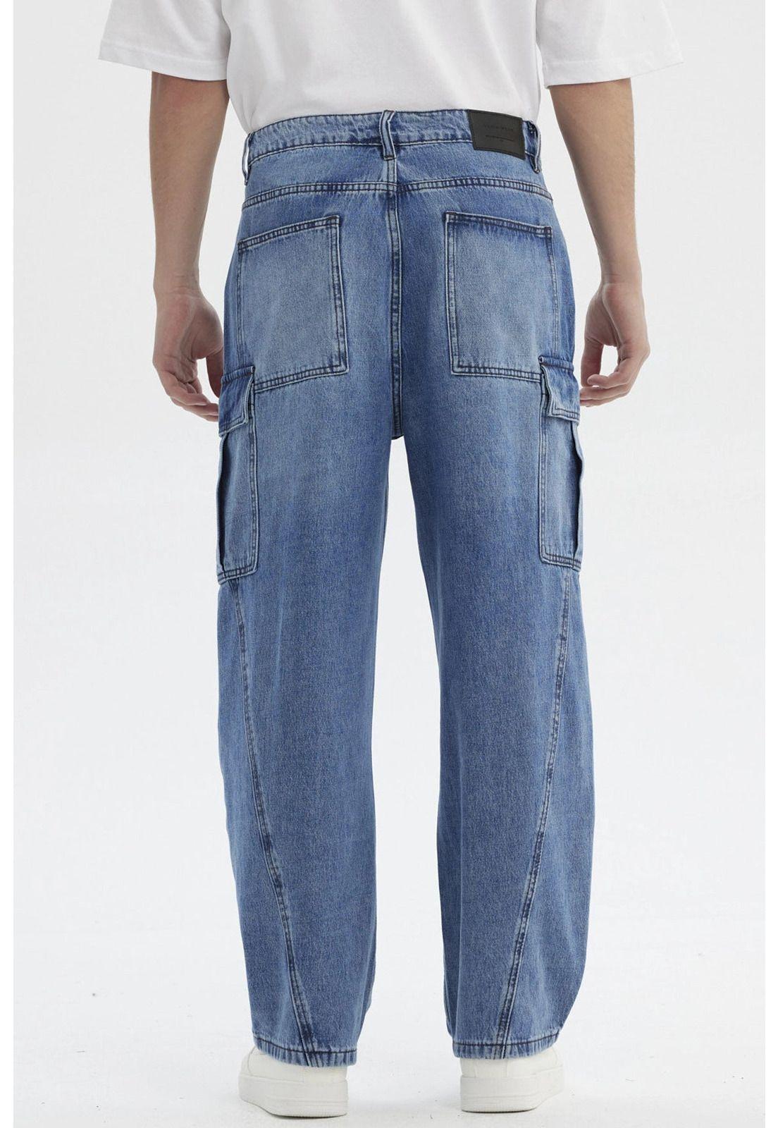 Jeans Hombre Baggy Azul-2