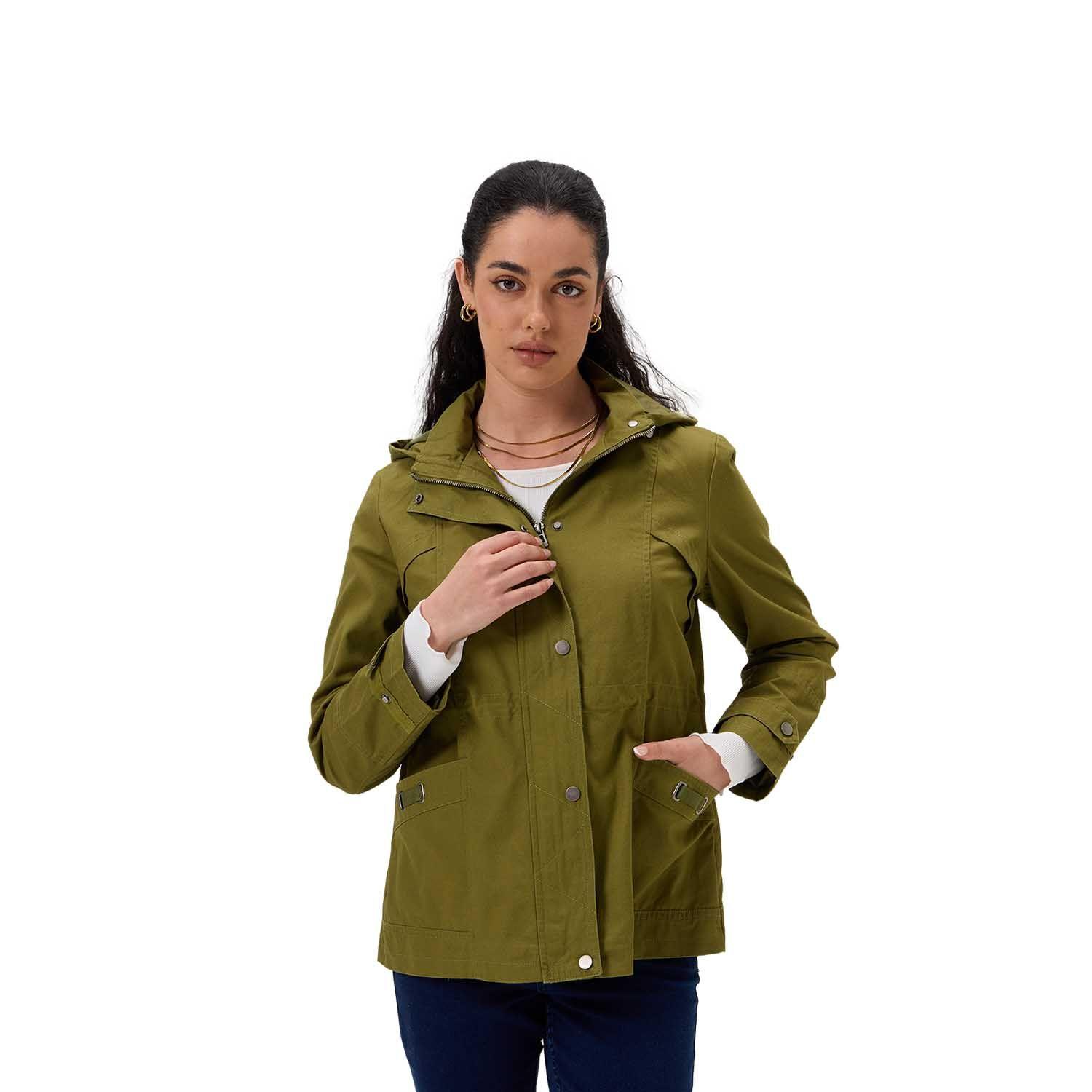 Chaqueta Mujer Con Gorro Verde Militar Fashion's Park-0