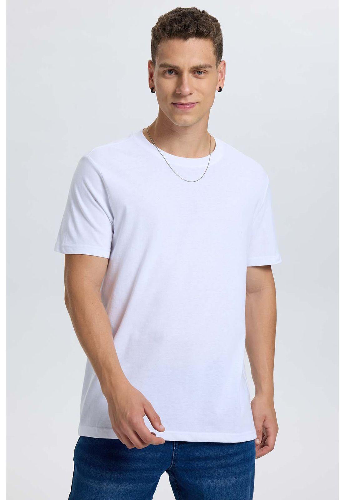 Polera Hombre Regular Fit Básica Blanco-1