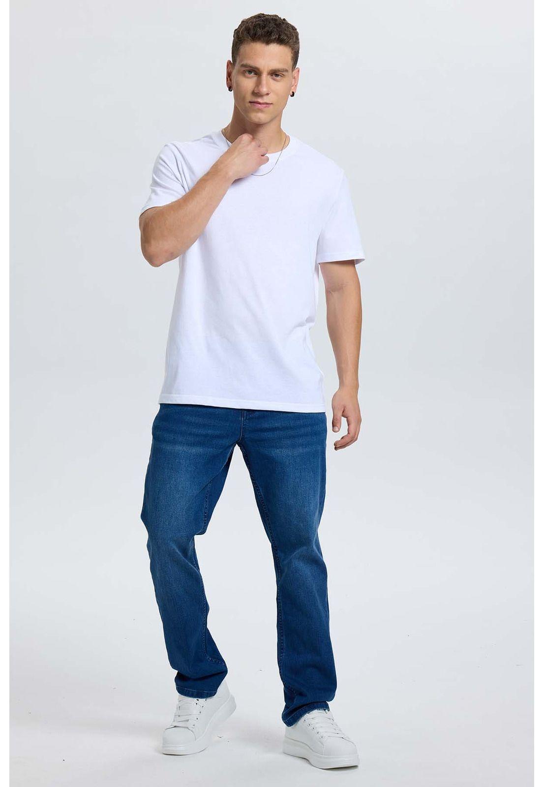 Polera Hombre Regular Fit Básica Blanco-3