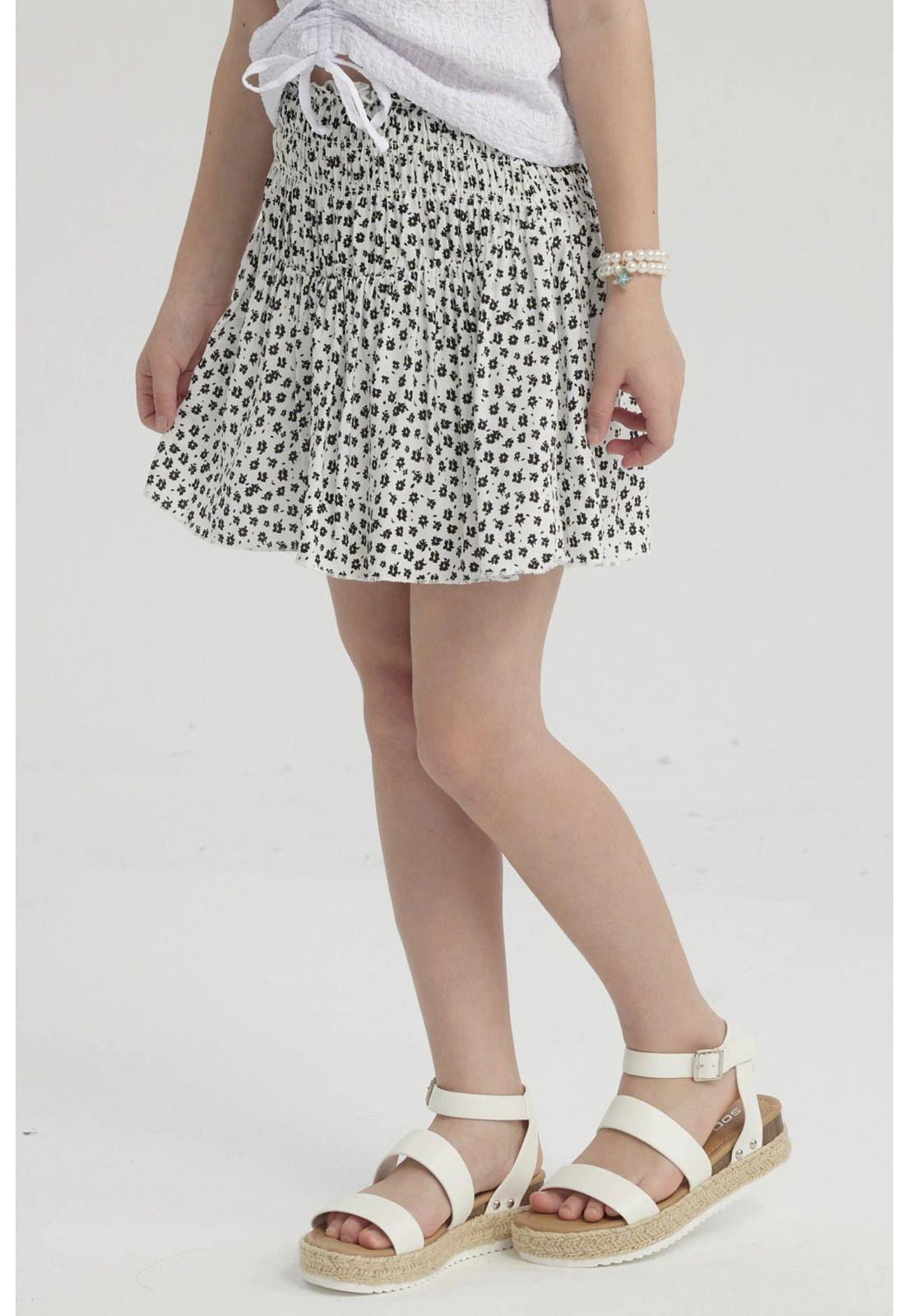 Falda Niña Short Viscosa Crudo-1