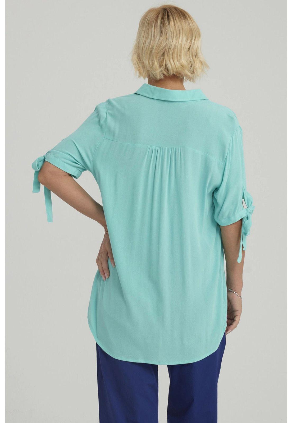 Blusa Mujer Amarra Turquesa-2