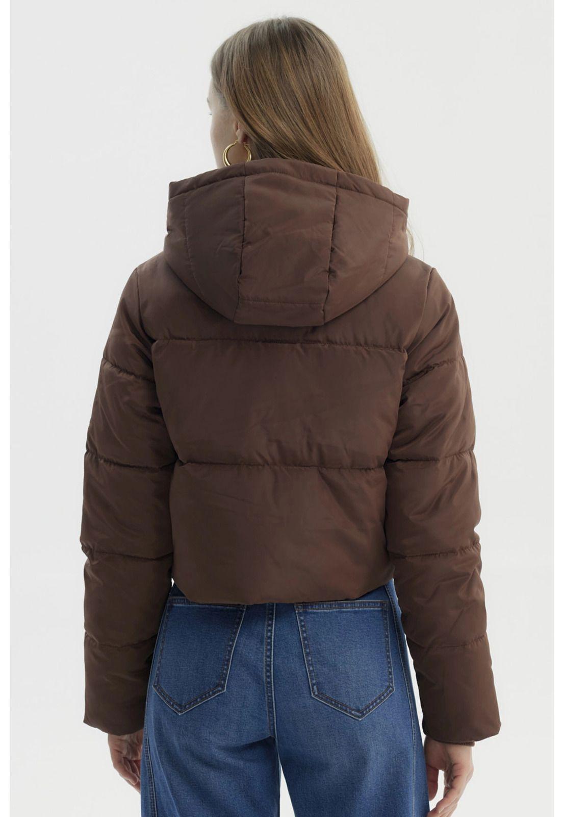 Parka Mujer Wide Acolchado Café-2
