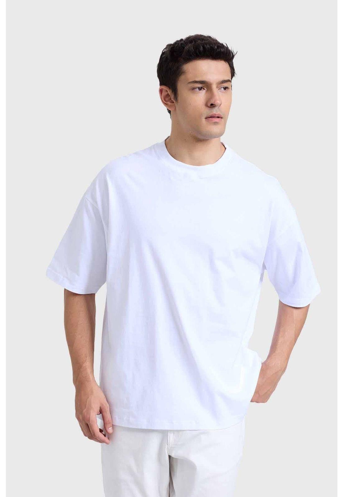 Polera Hombre Oversize Blanco-0