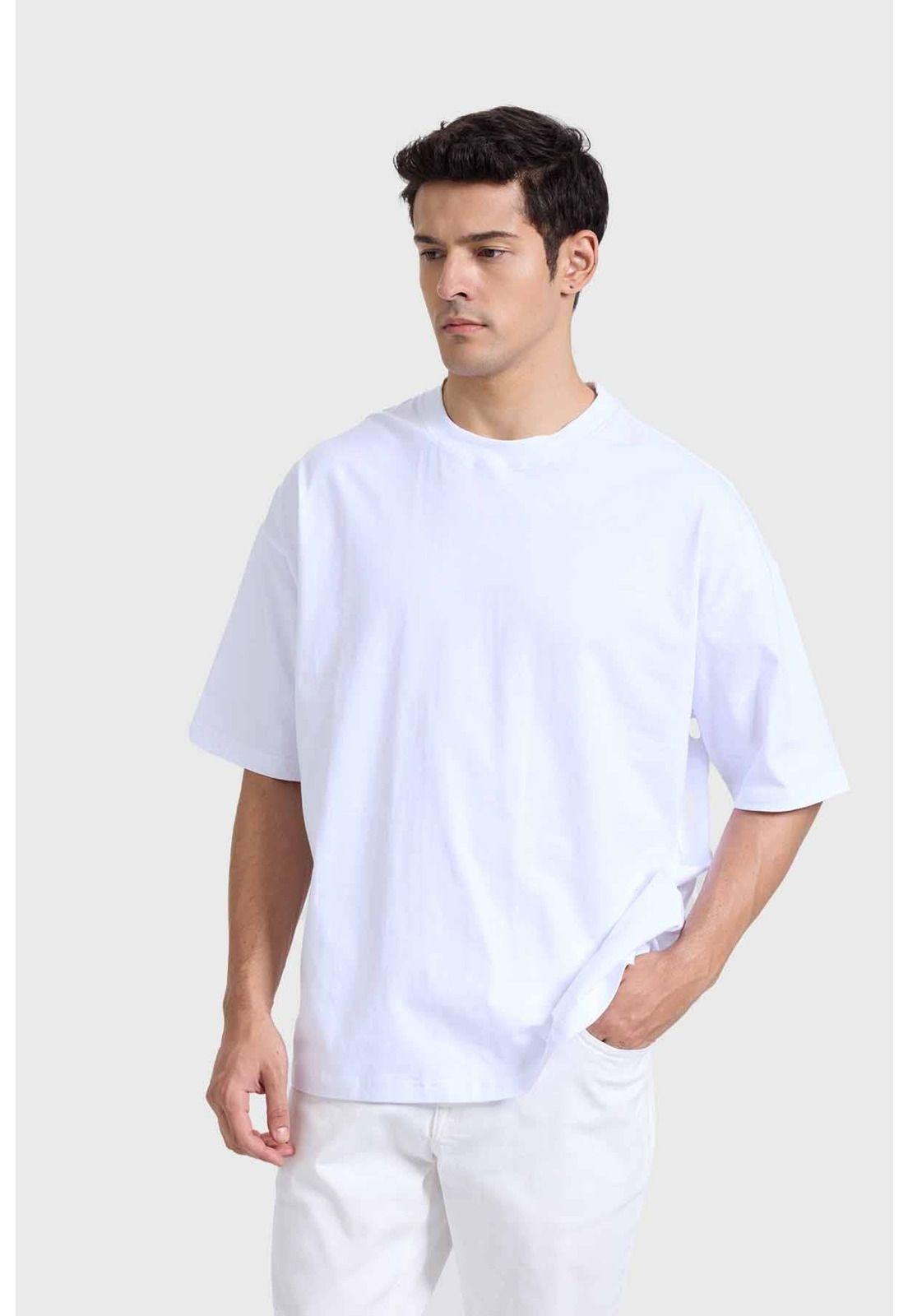 Polera Hombre Oversize Blanco-1