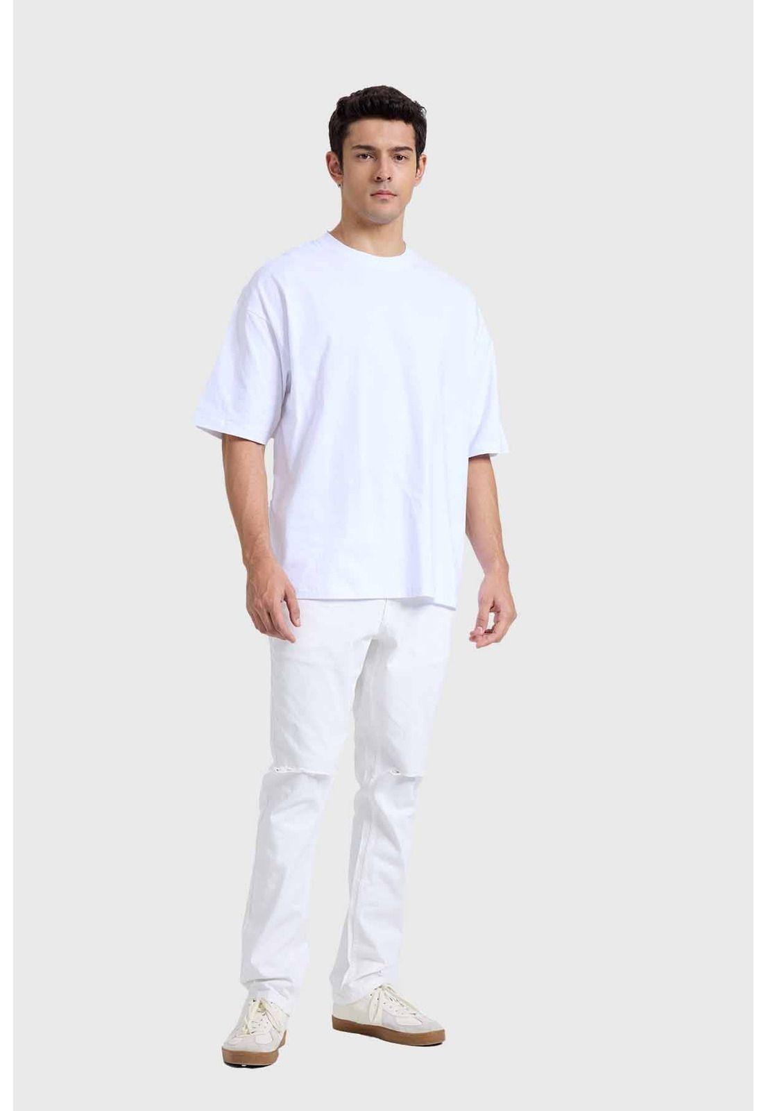 Polera Hombre Oversize Blanco-3