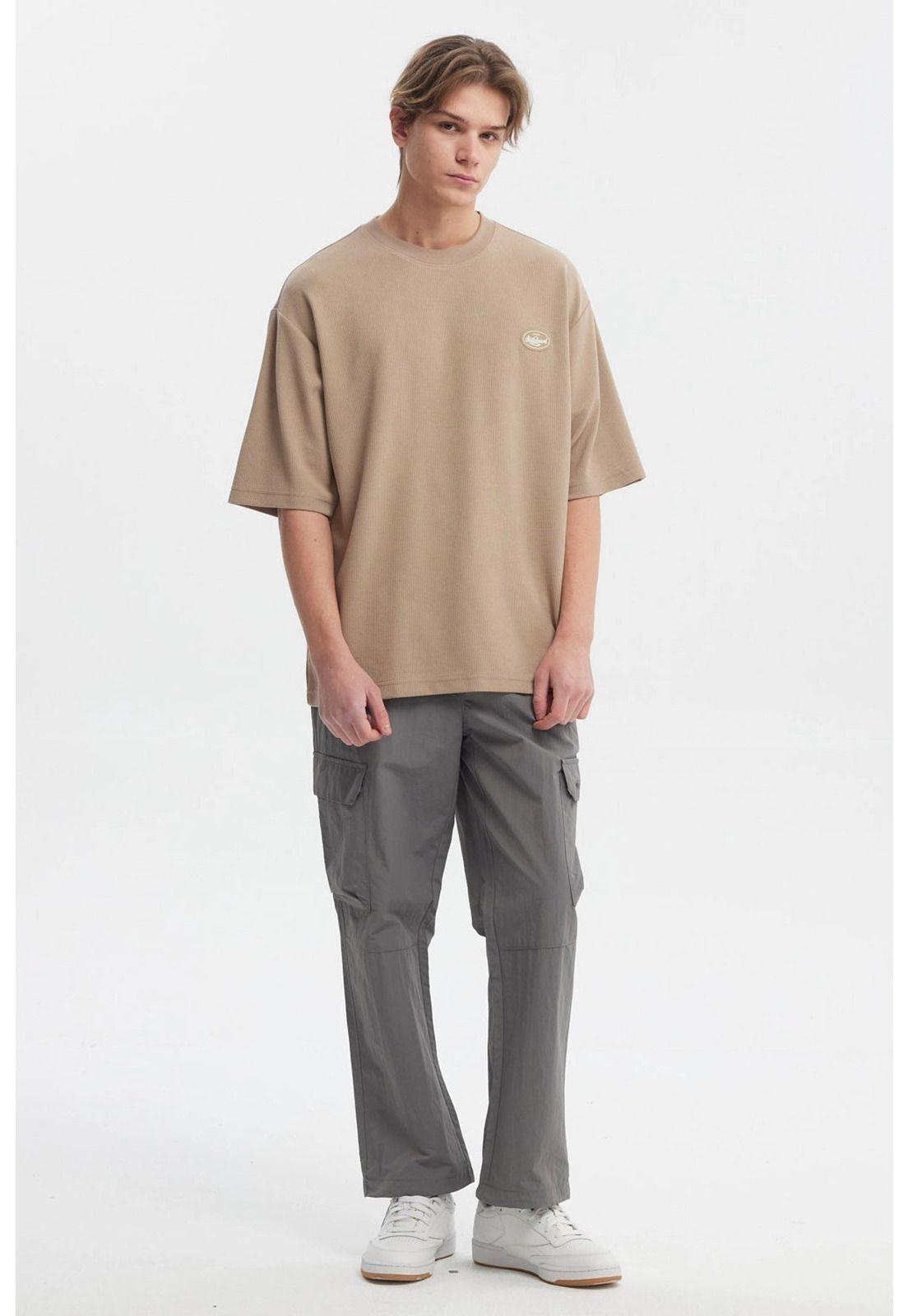 Polera Hombre Waffle Label Café-3