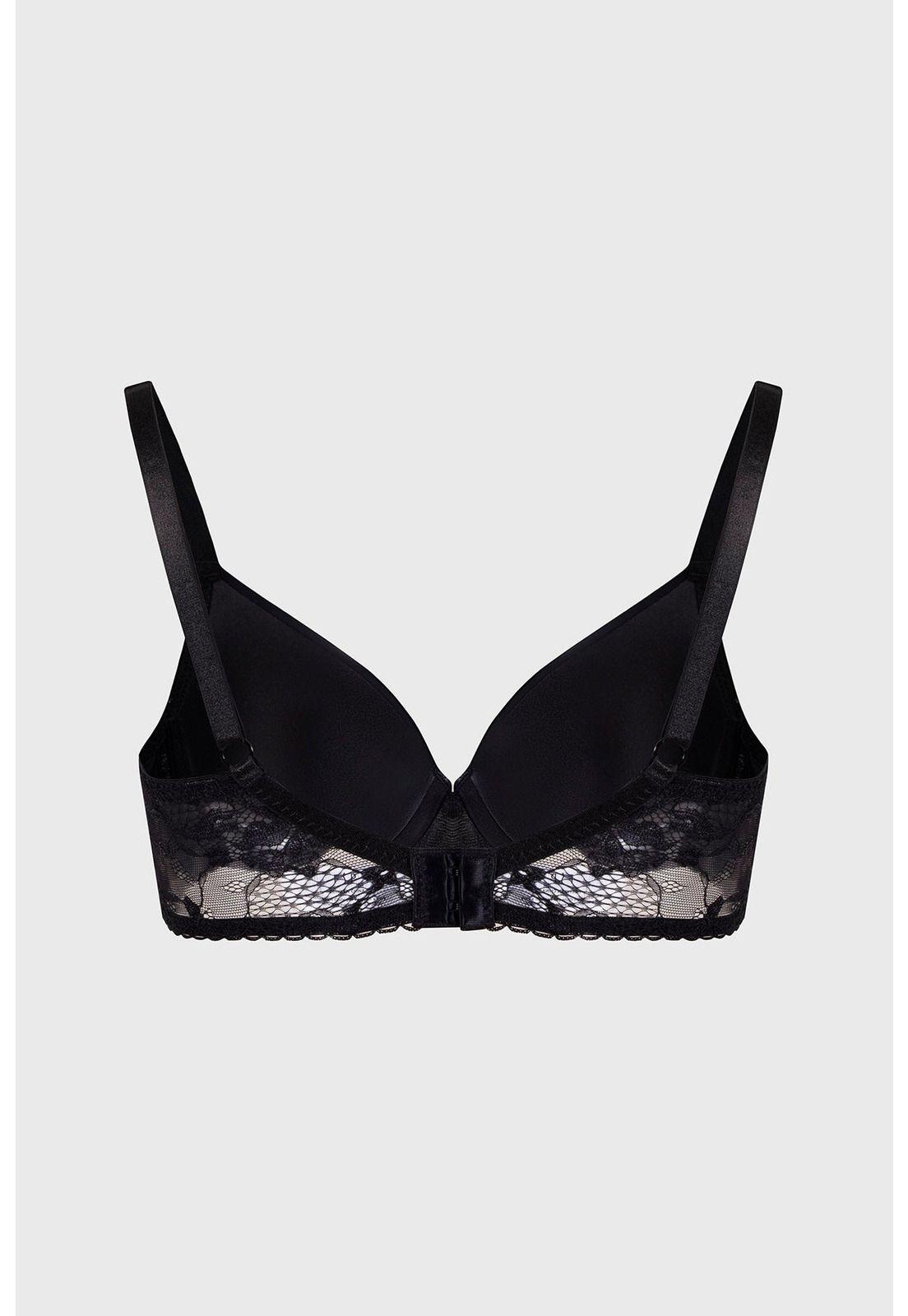 Sostén Mujer Push Up Liso Negro-1