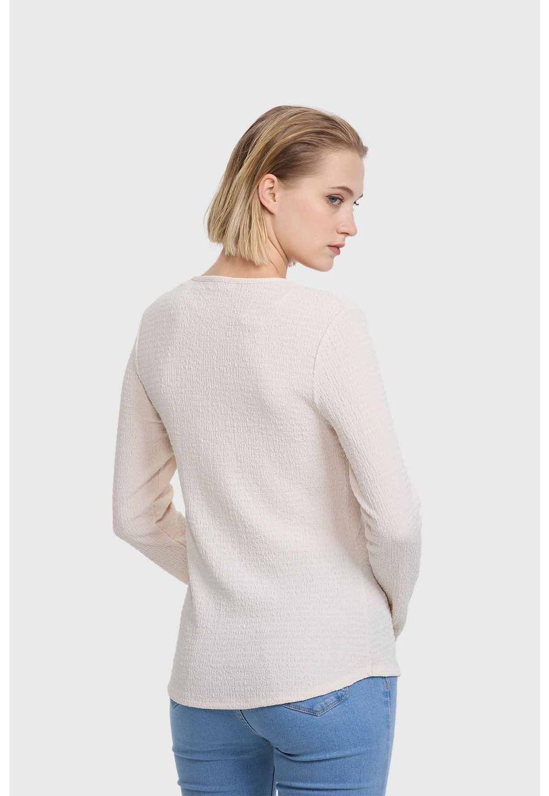 Polera Mujer Crep Textura Arena-2