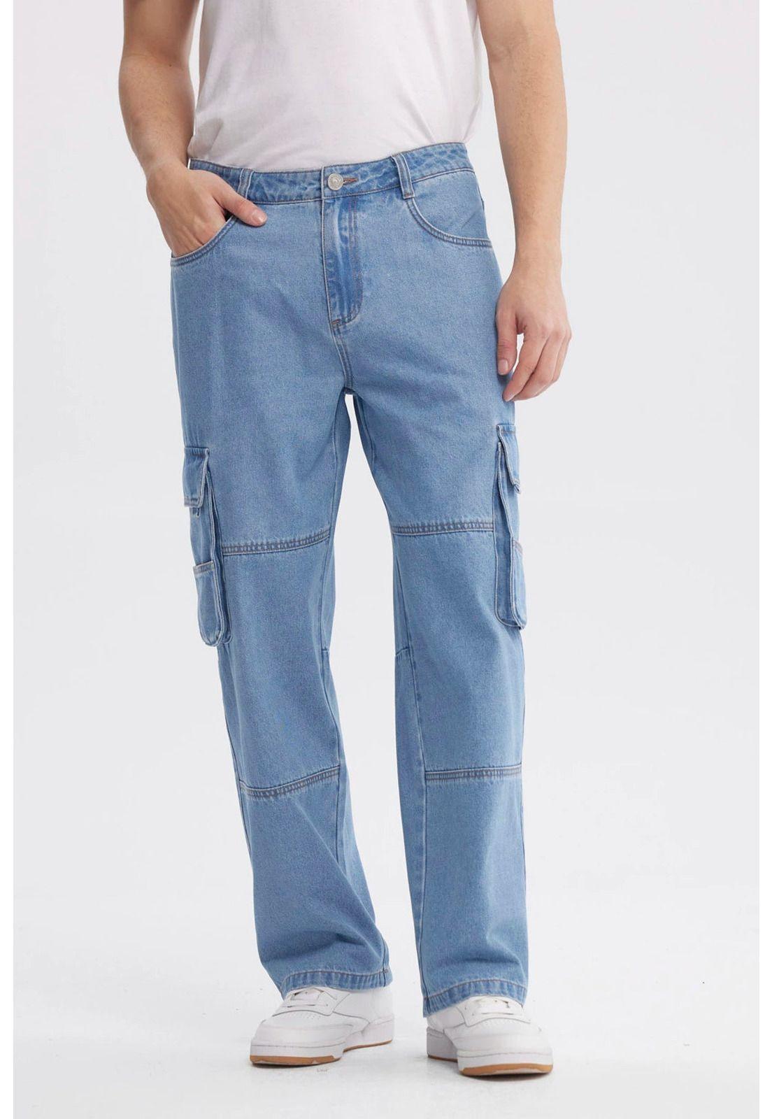 Jeans Hombre Baggy Azul Claro-0