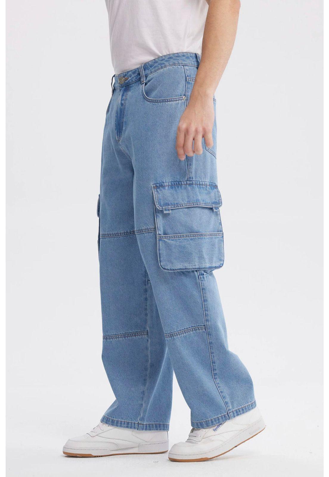 Jeans Hombre Baggy Azul Claro-1