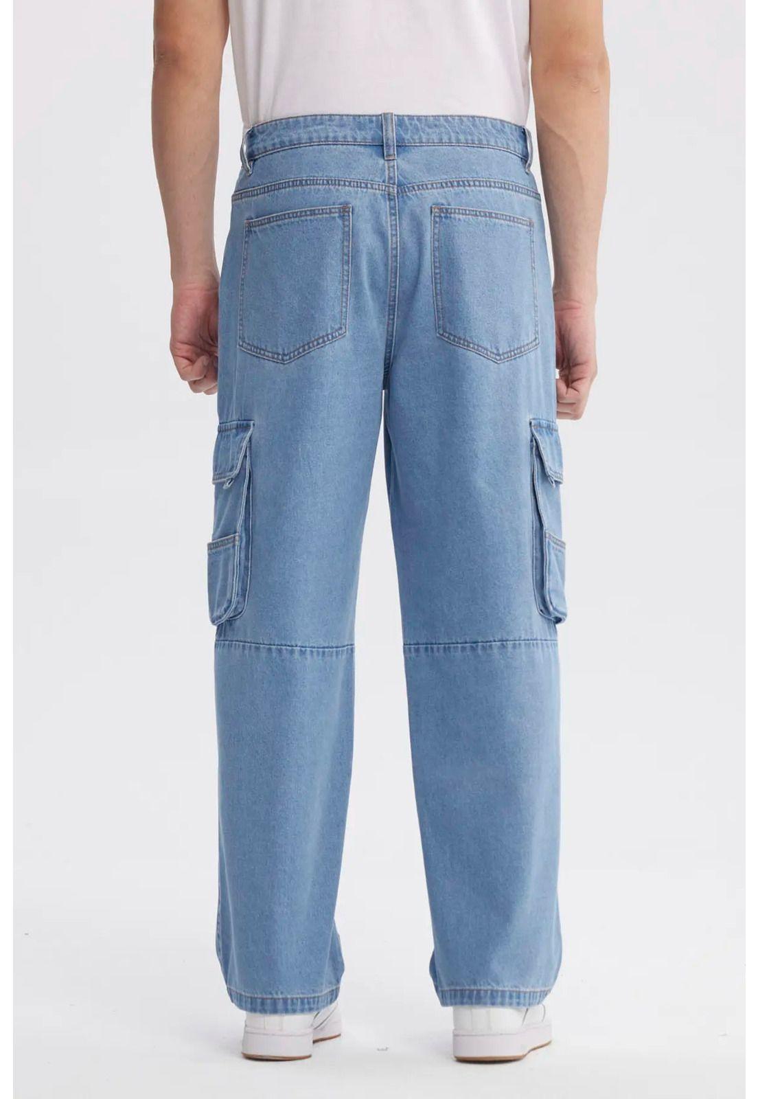 Jeans Hombre Baggy Azul Claro-2