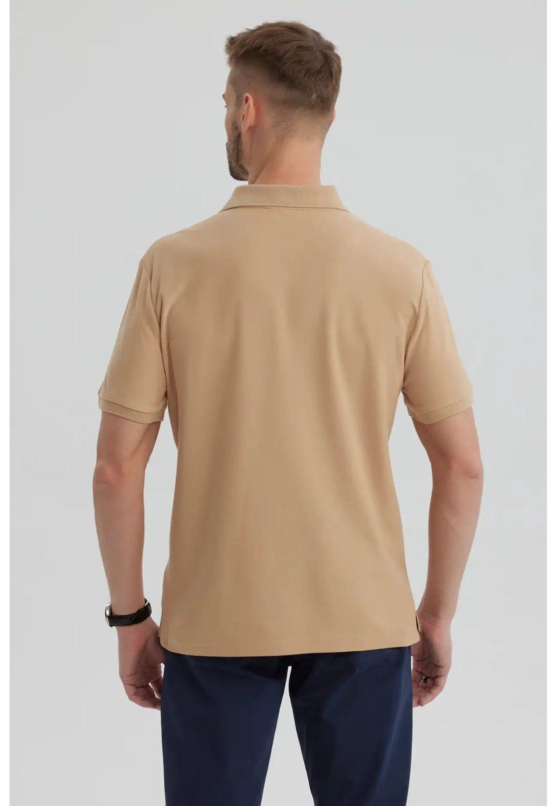 Polera Hombre Pique Básica Lisa Kaki- ll-2