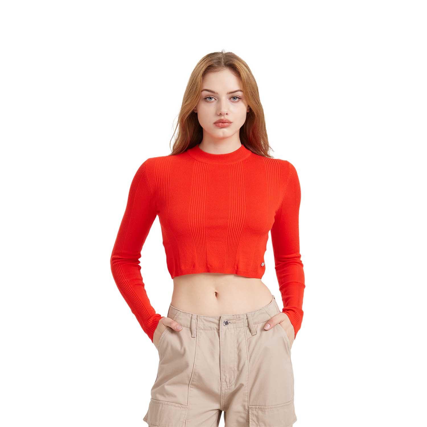 Sweater Mujer Crop Rojo Fashion's Park-0