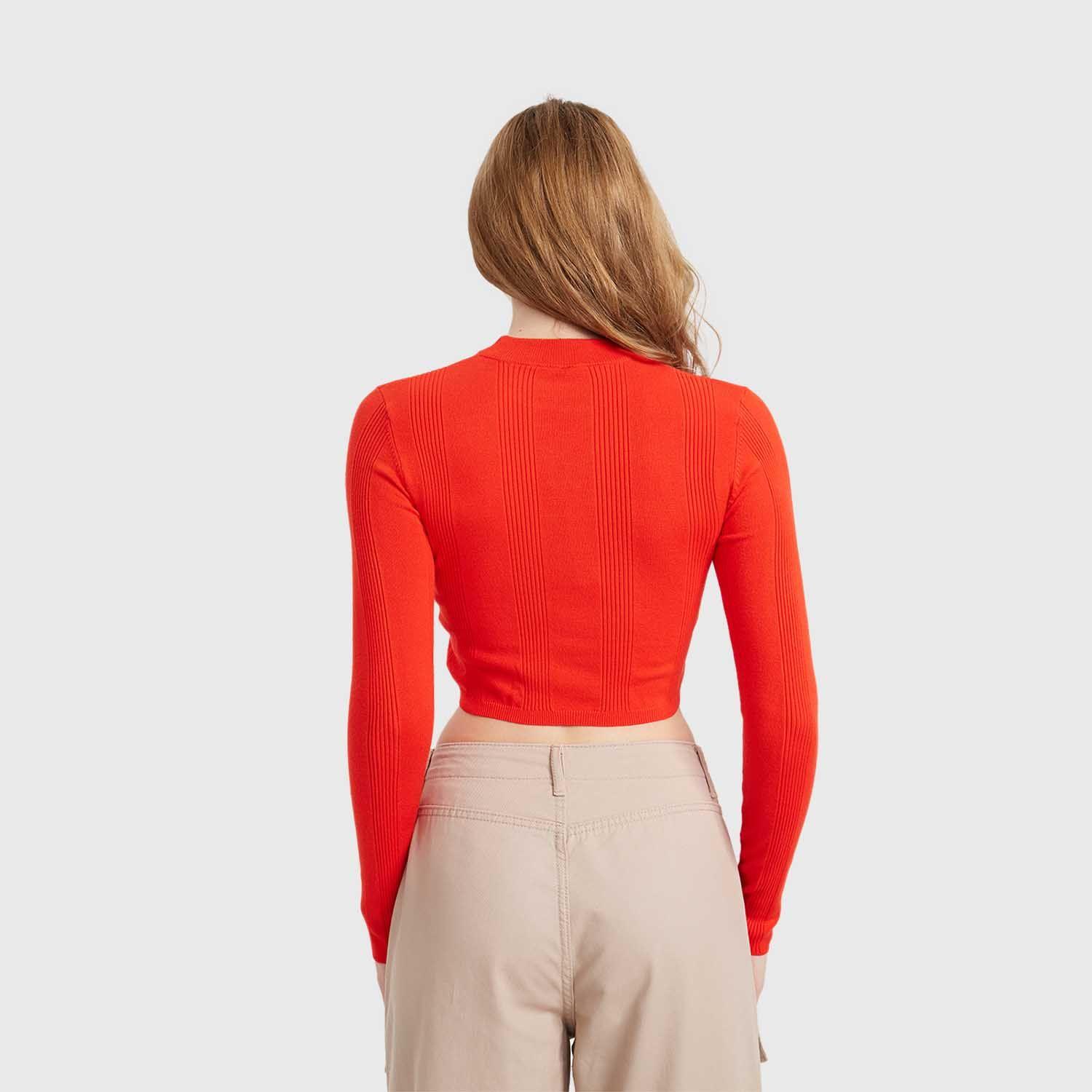 Sweater Mujer Crop Rojo Fashion's Park-2