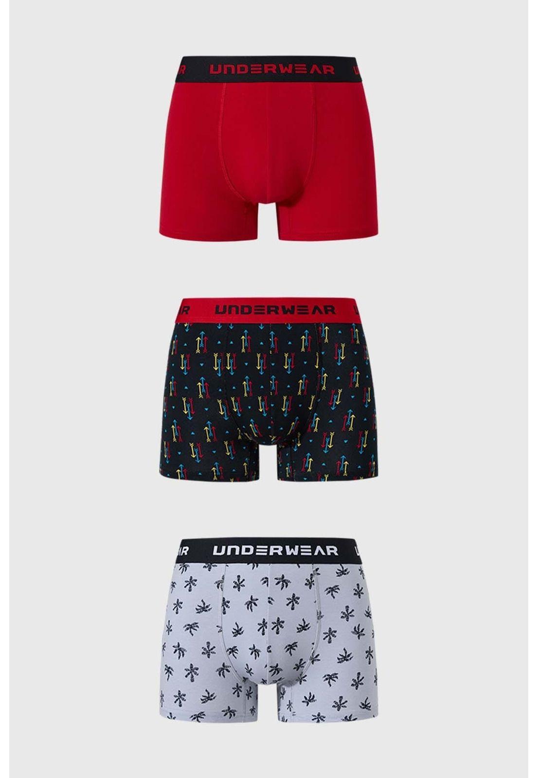 Bóxer Hombre Tripack Rojo - ll-0