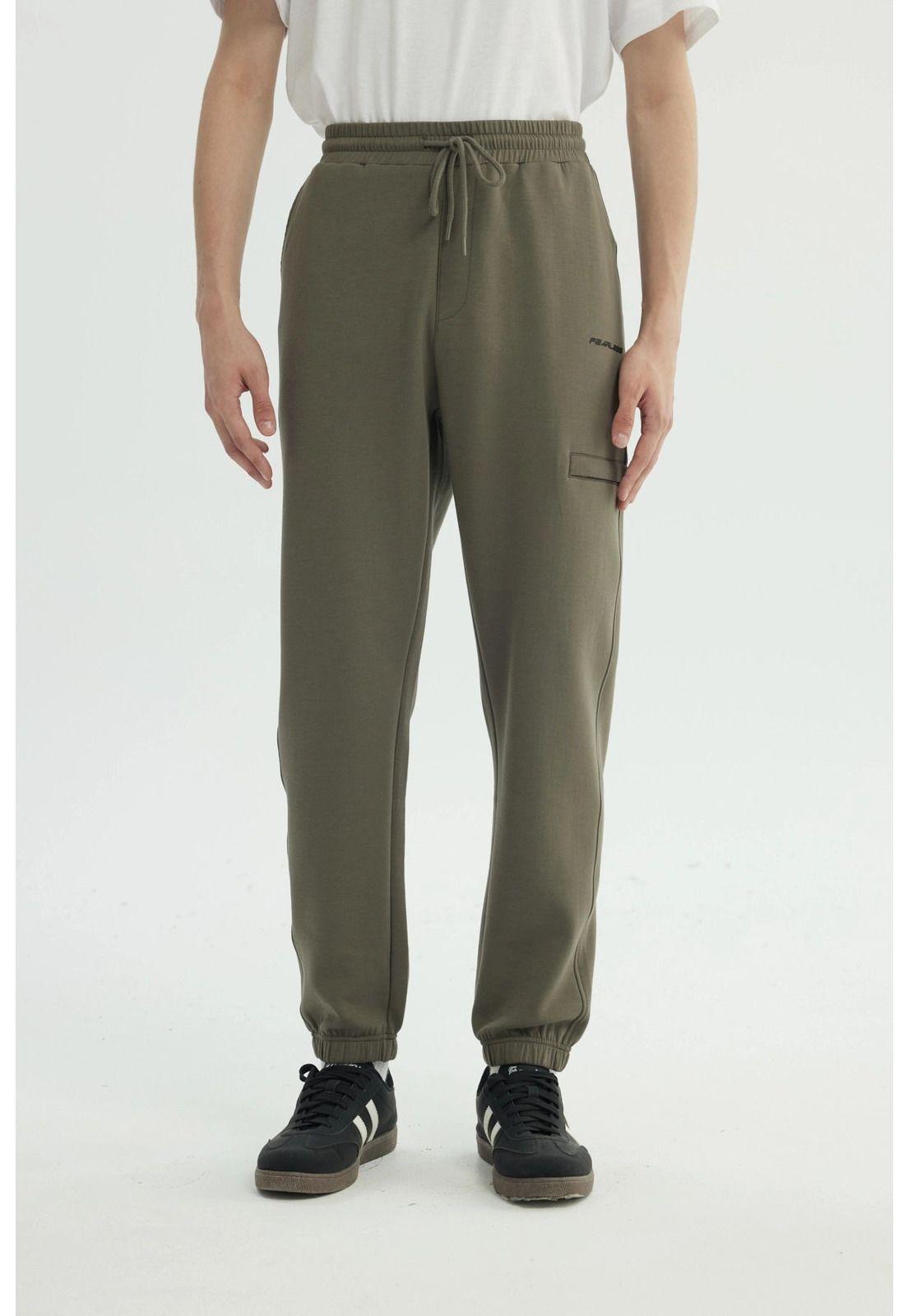 Pantalón Buzo Hombre Pitillo Verde Militar - ll-0
