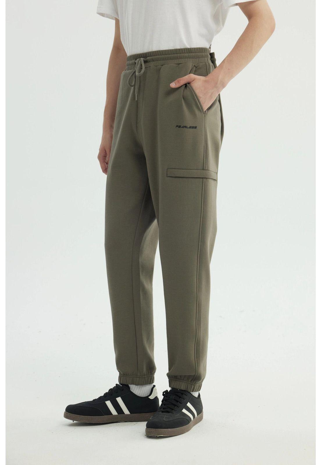 Pantalón Buzo Hombre Pitillo Verde Militar - ll-1