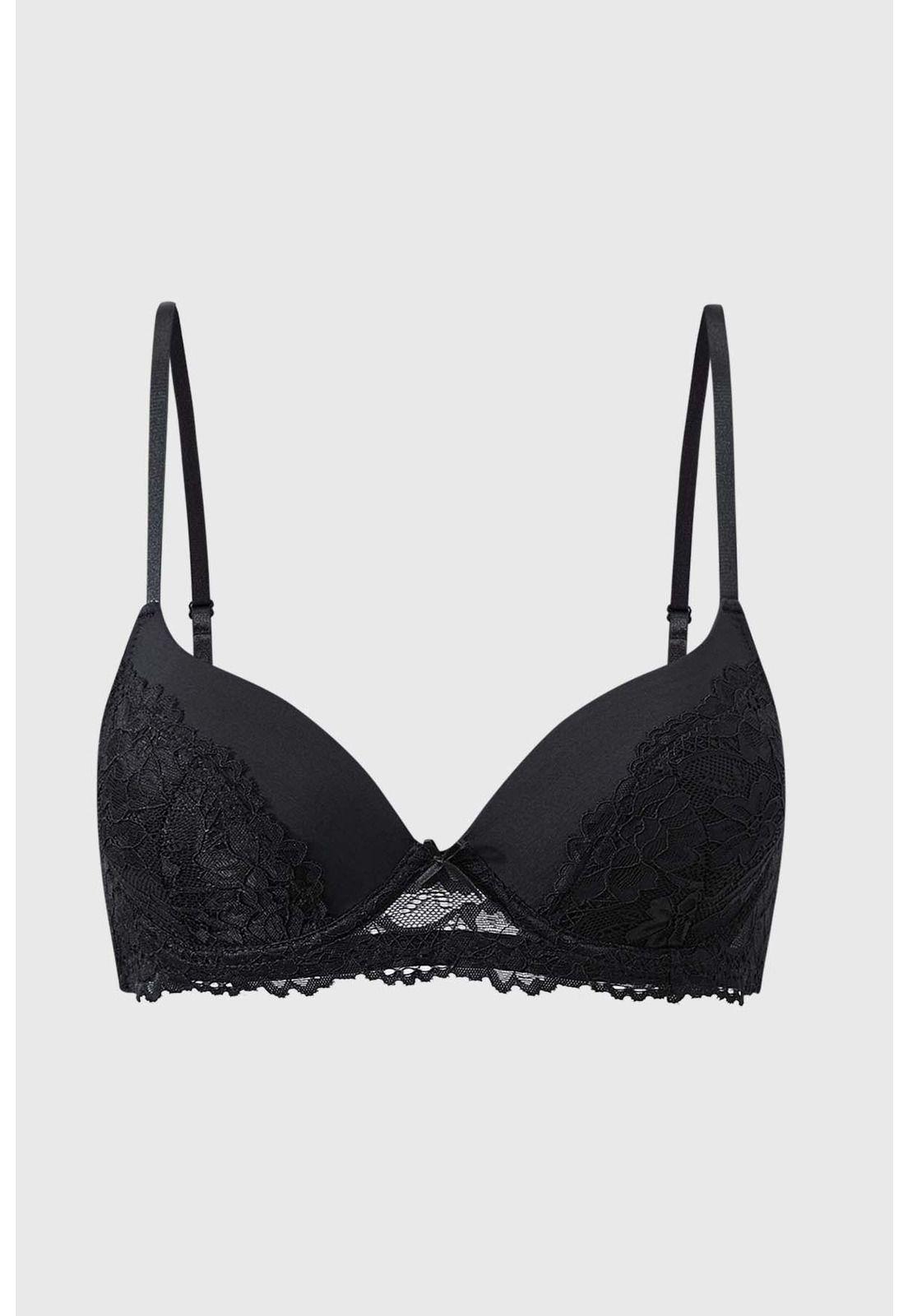 Sostén Mujer Peto Con Copa Rib Negro-0