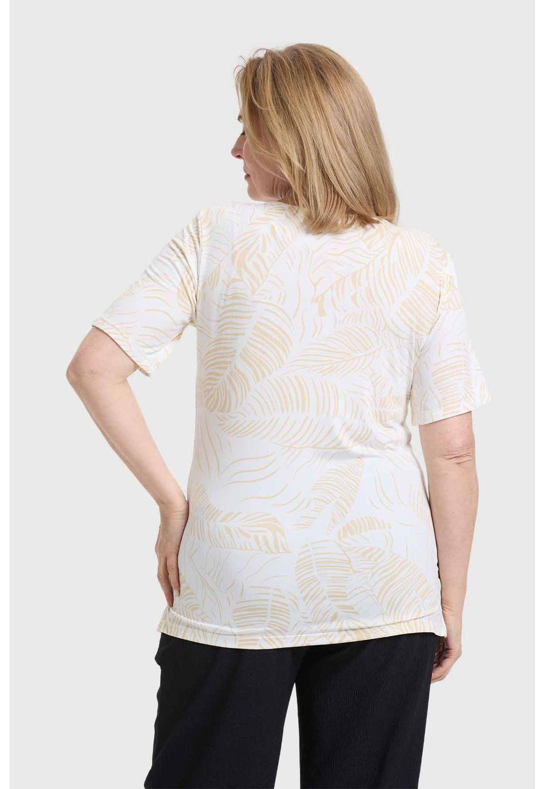 Polera Mujer Aplicación Print Beige-2