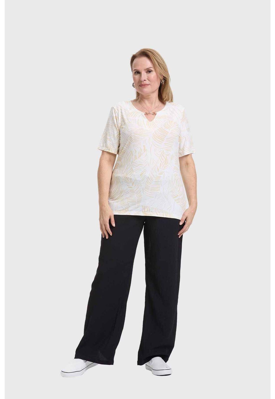 Polera Mujer Aplicación Print Beige-3