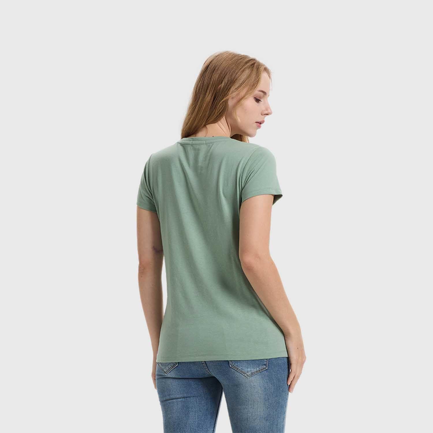 Polera Mujer Básica Print Verde Olivo Claro Fashions Park-2