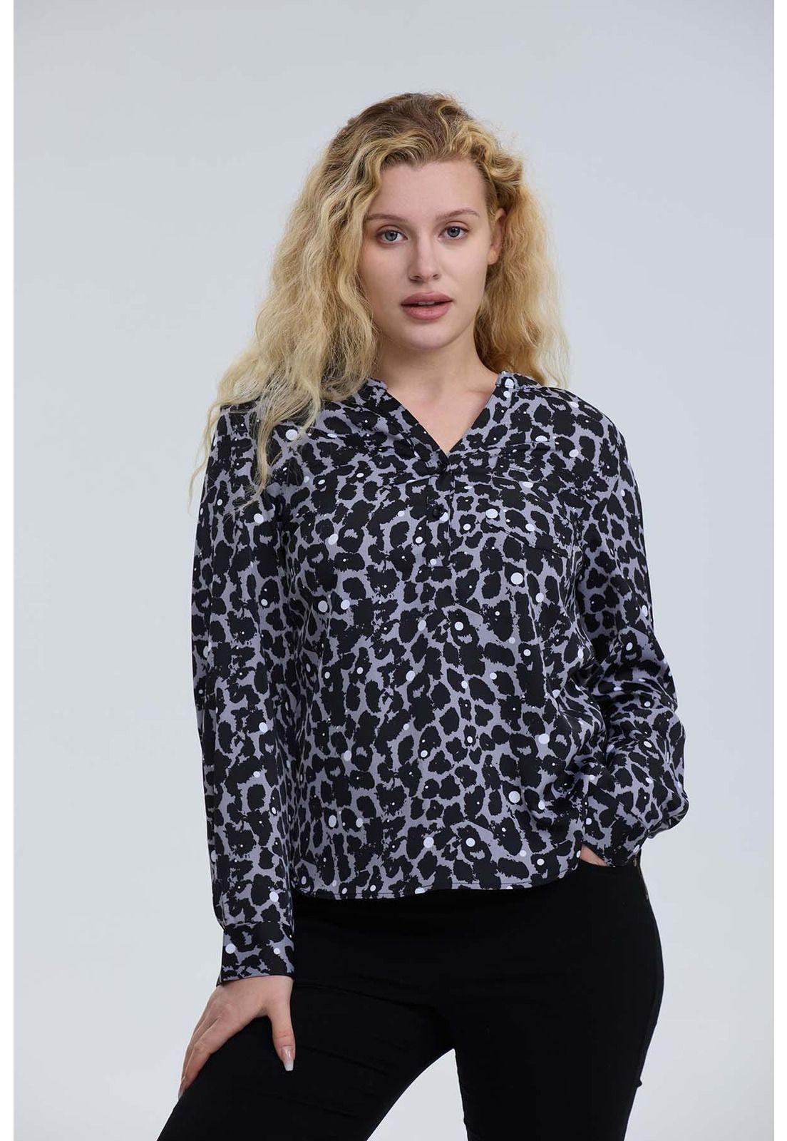 Blusa Mujer Satín Gris-0