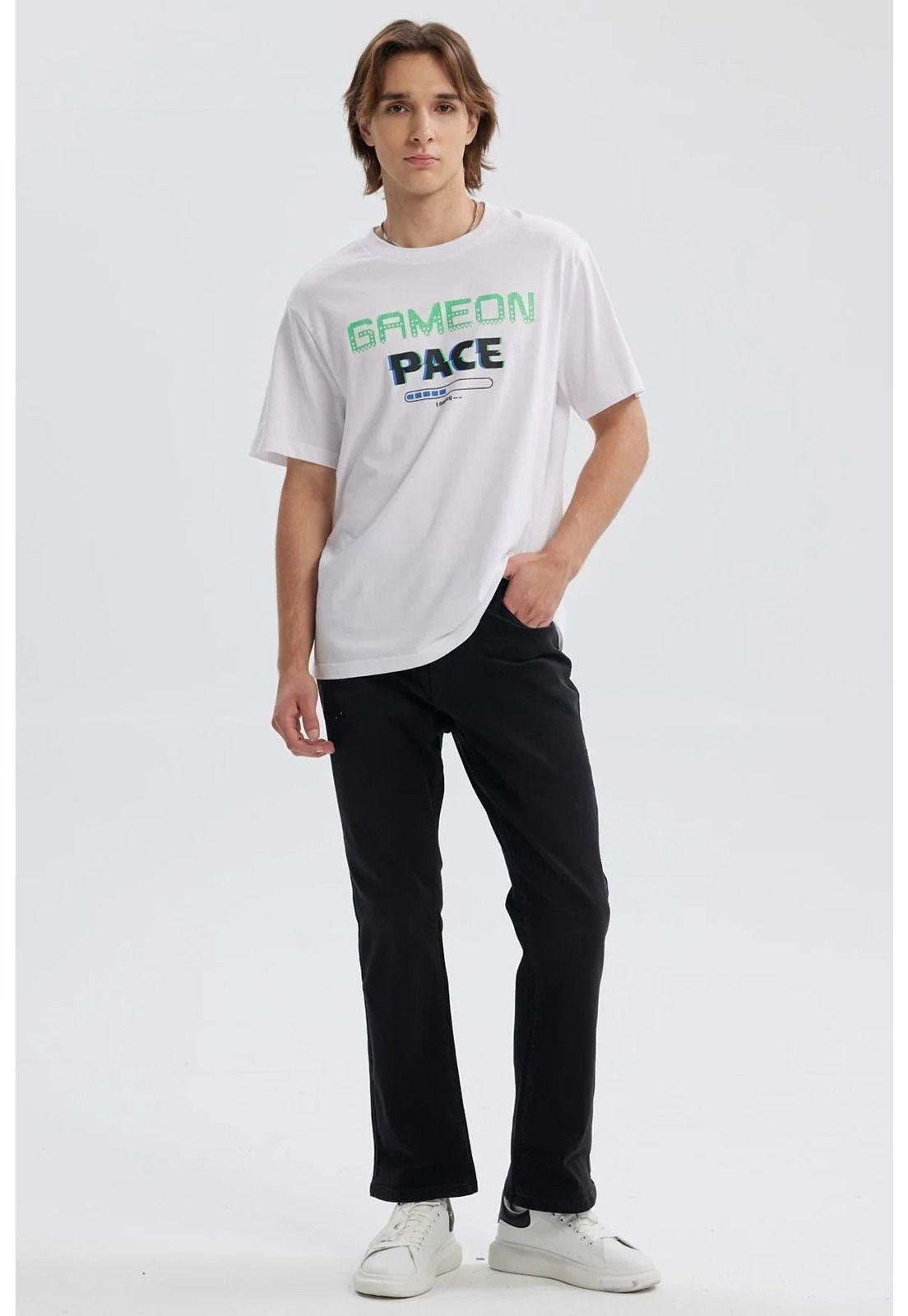 Polera Hombre Estampado Blanco - lV-3