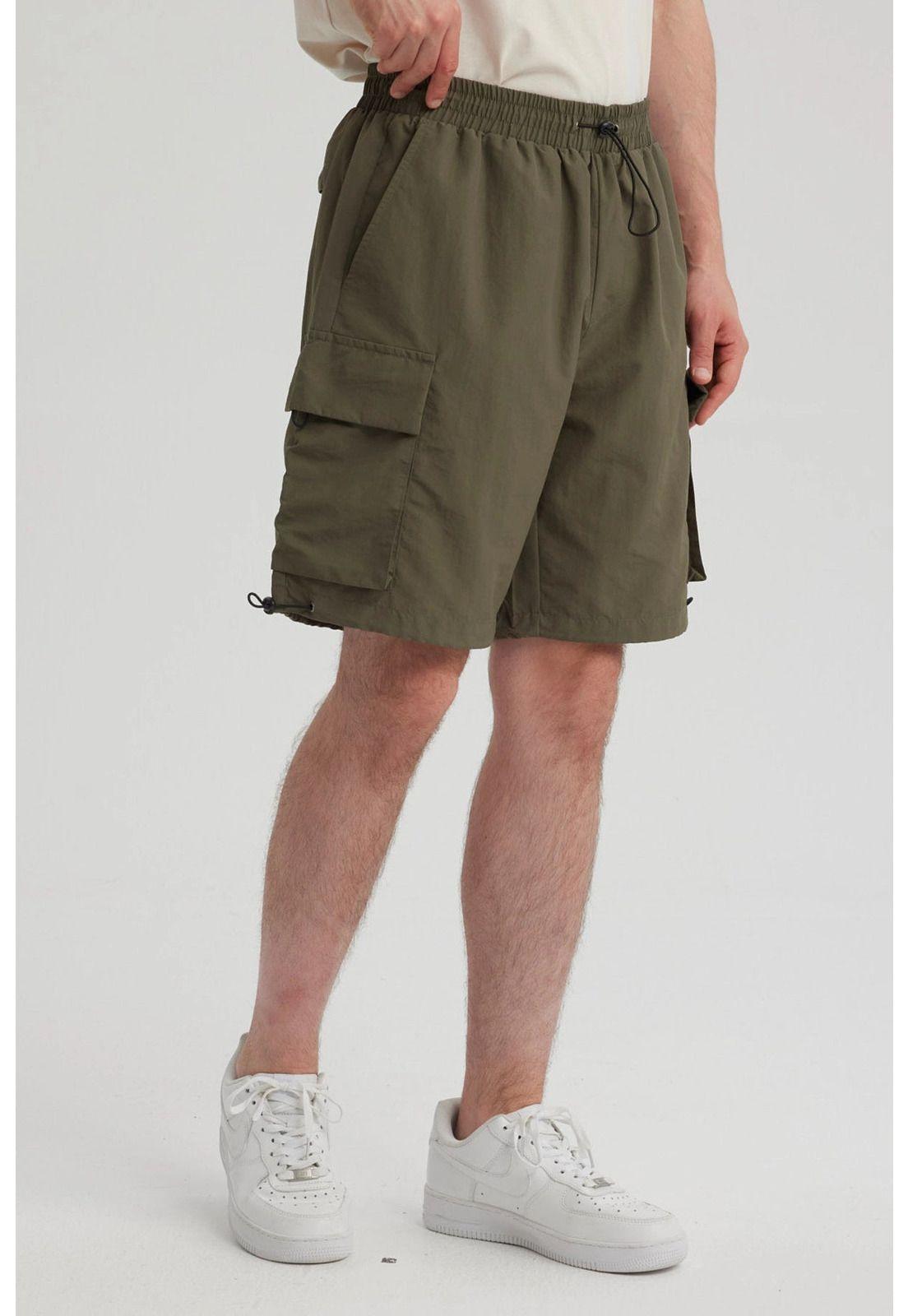 Bermuda Hombre Cargo Técnico Verde Militar-5