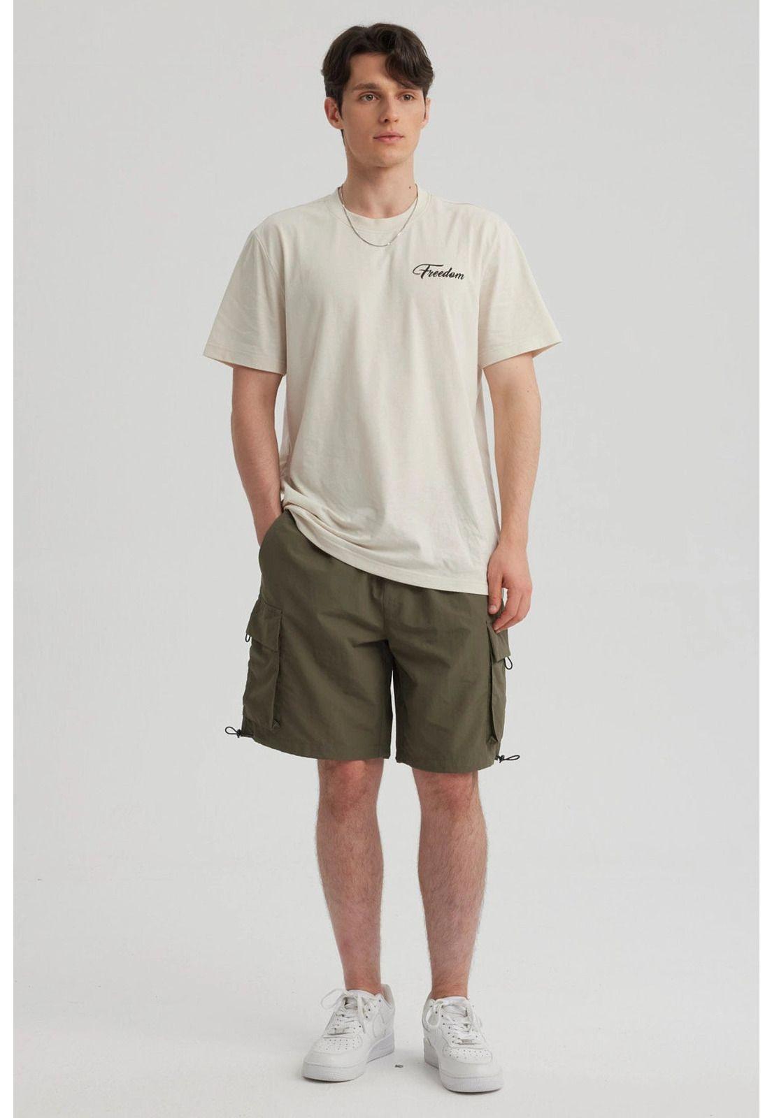 Bermuda Hombre Cargo Técnico Verde Militar-7