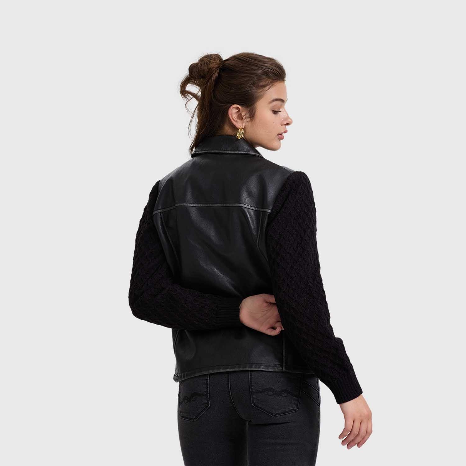 Chaqueta Mujer Efecto Cuero Negro Ii Fashion's Park-2