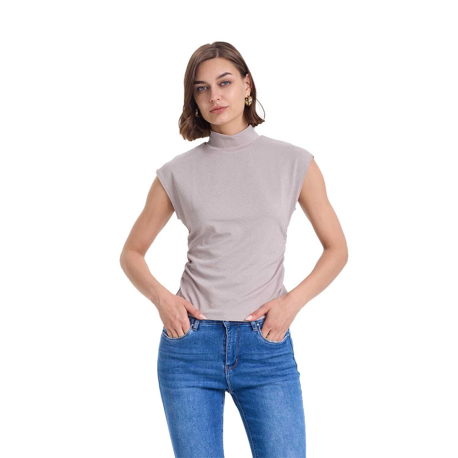 Polera Mujer Con Textura Gris Fashion's Park-0