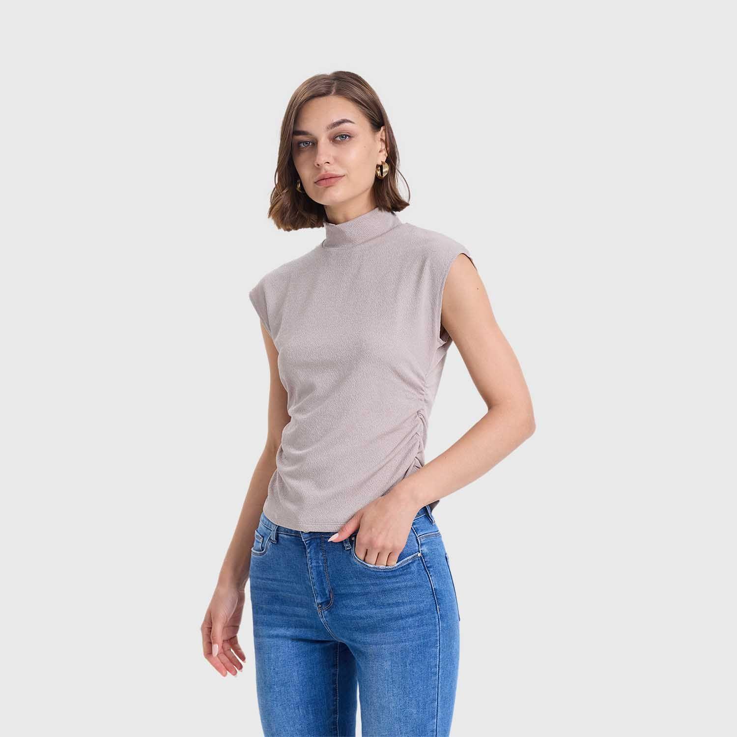 Polera Mujer Con Textura Gris Fashion's Park-1