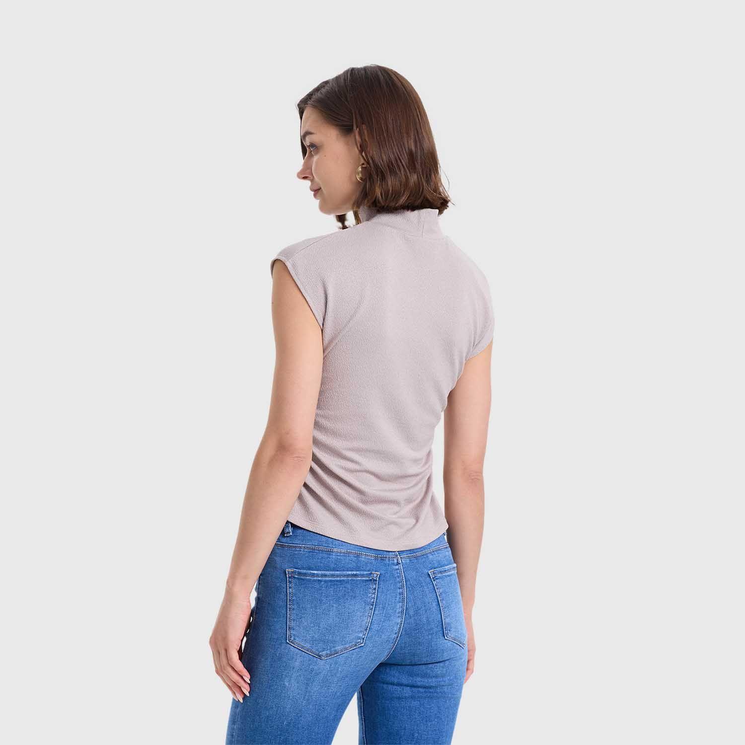 Polera Mujer Con Textura Gris Fashion's Park-2