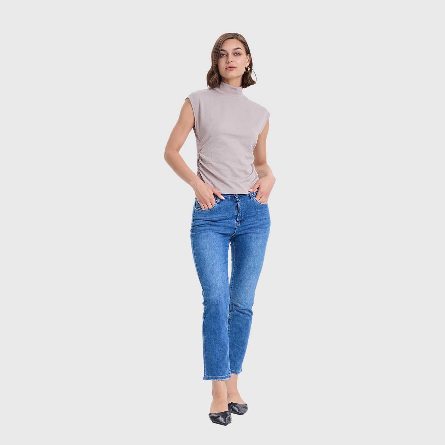 Polera Mujer Con Textura Gris Fashion's Park-3